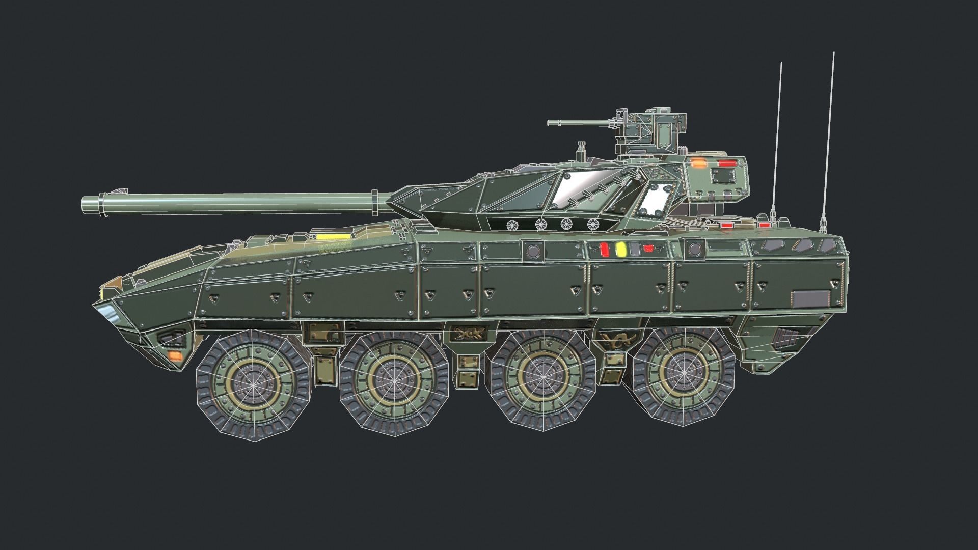 Warp A2 Predtaror Tank Assault Gim Low-poly 3D model_12