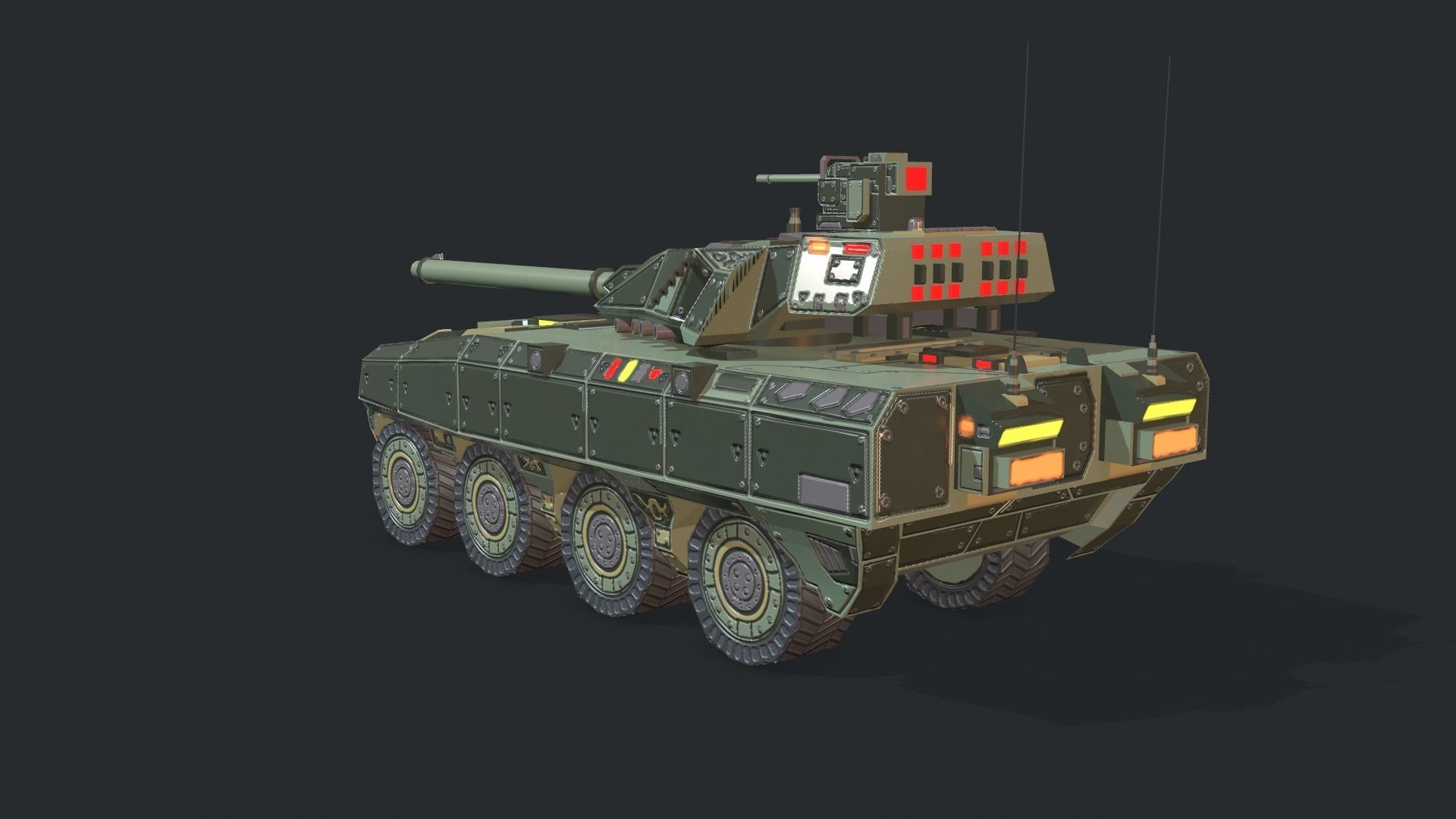 Warp A2 Predtaror Tank Assault Gim Low-poly 3D model_3