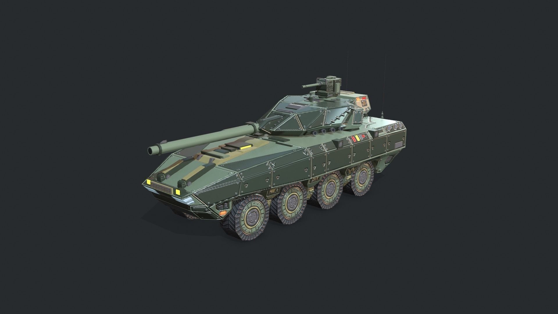 Warp A2 Predtaror Tank Assault Gim Low-poly 3D model_6