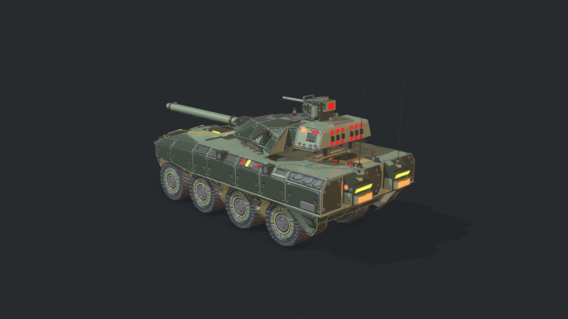 Warp A2 Predtaror Tank Assault Gim Low-poly 3D model_10