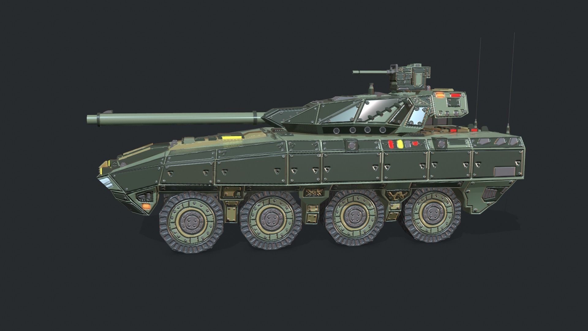 Warp A2 Predtaror Tank Assault Gim Low-poly 3D model_7