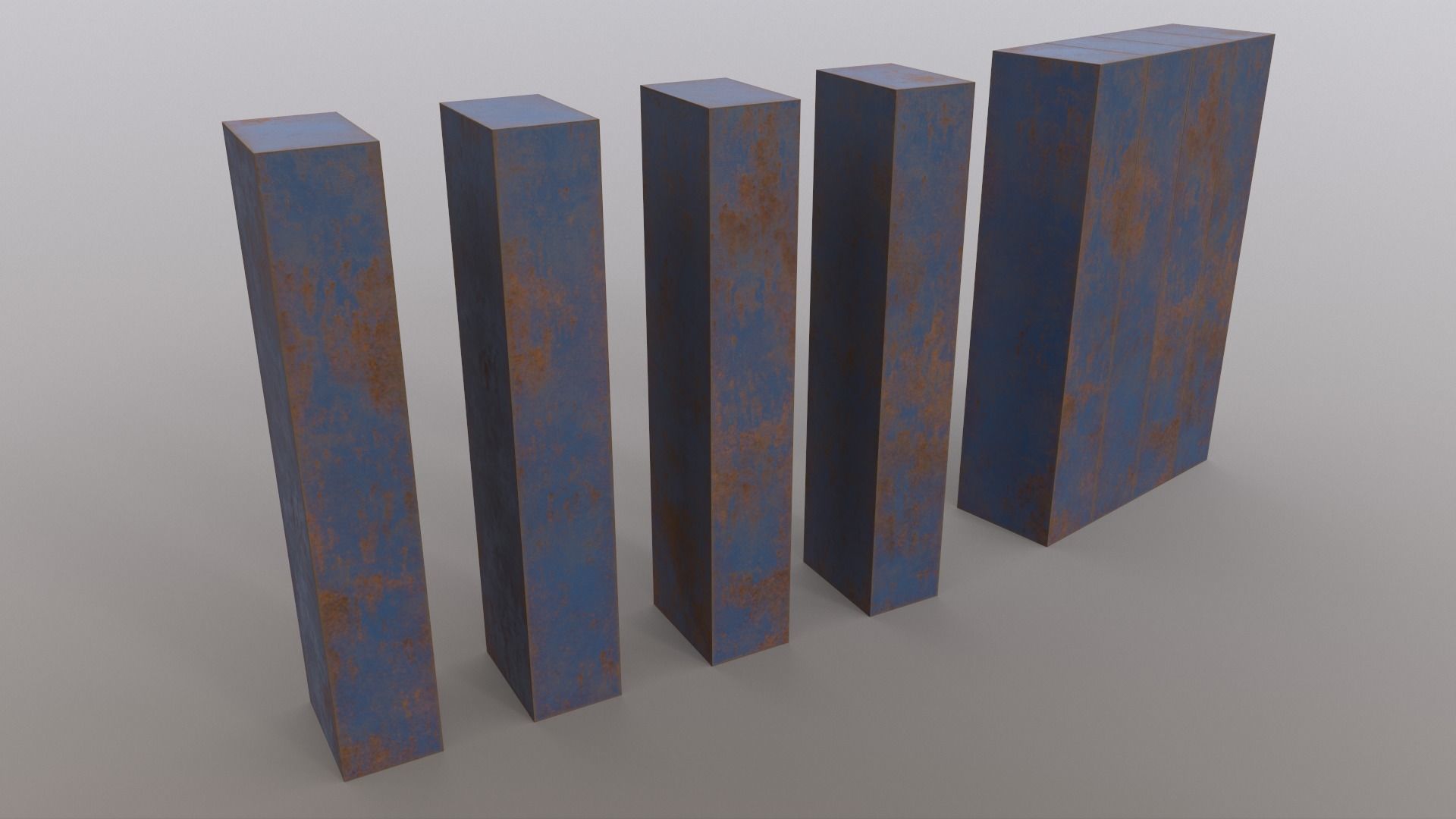 PBR School Gym Locker 02 - Blue Dark Low-poly 3D model_17