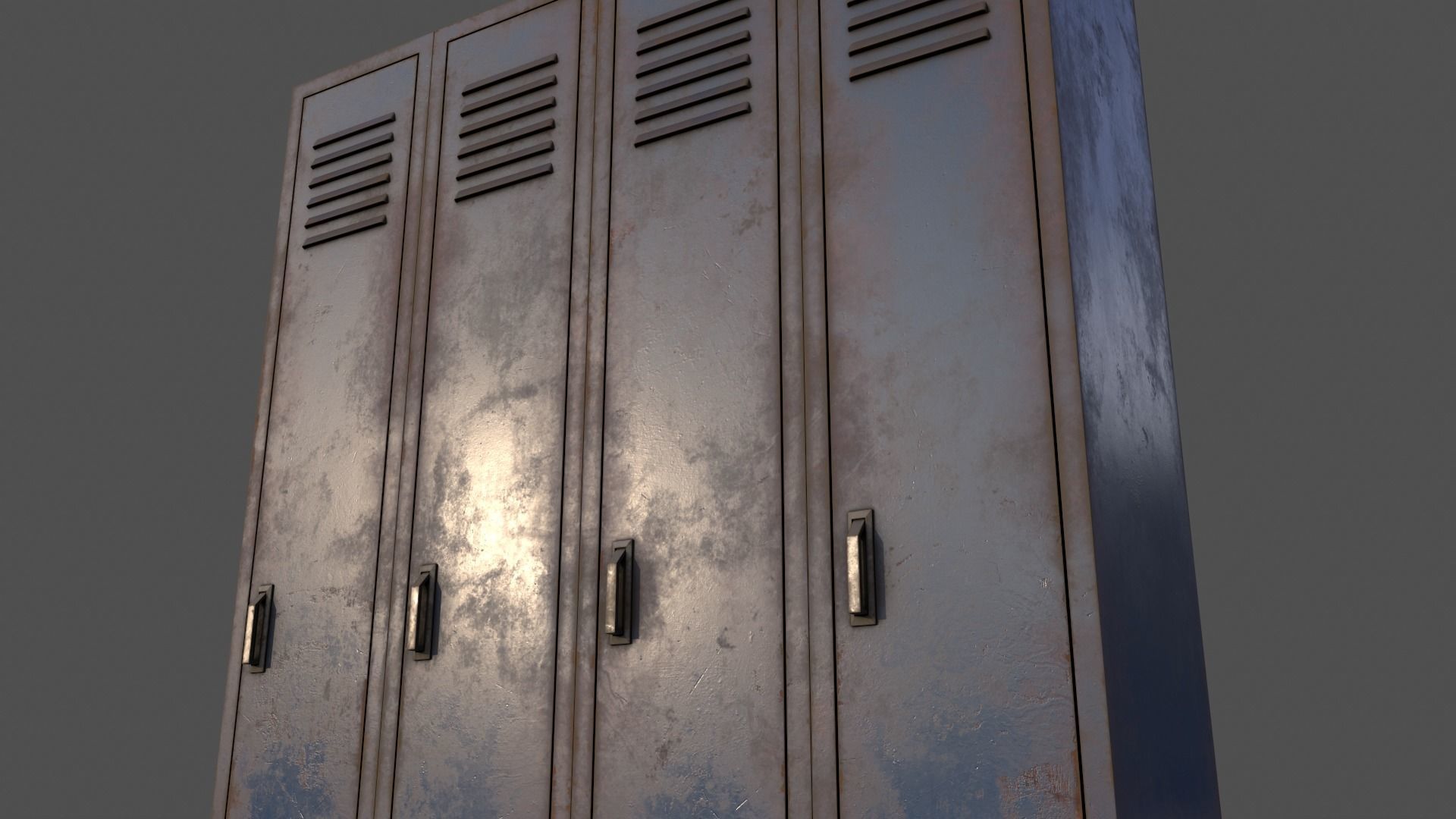 PBR School Gym Locker 02 - Blue Dark Low-poly 3D model_22