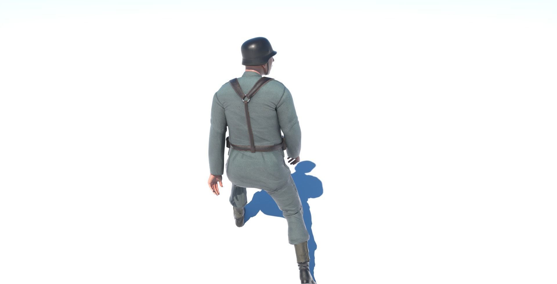 German Soldier WWII Low-poly 3D model_4