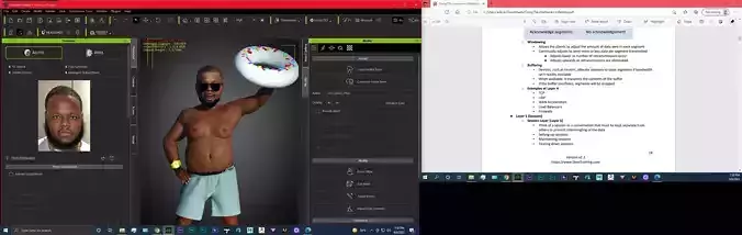 zbrush computer screen showing man in swimsuit Free 3D print model