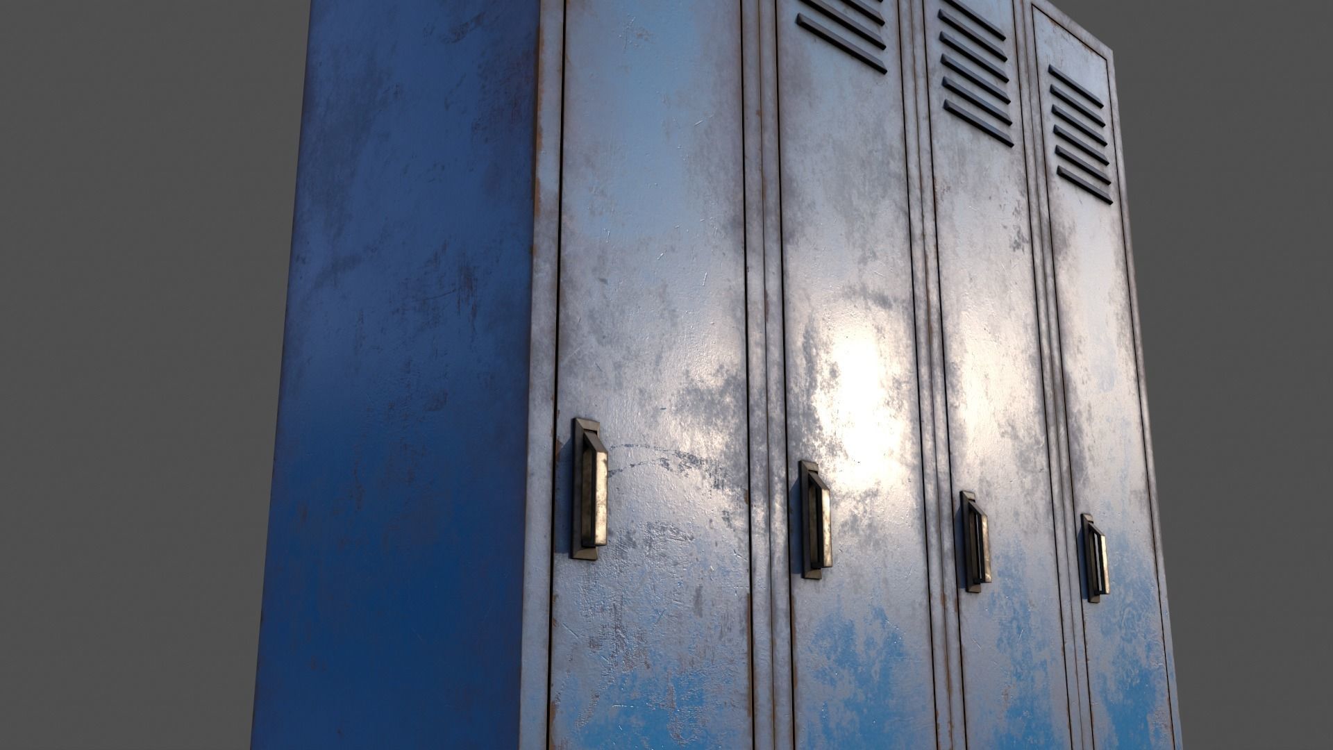 PBR School Gym Locker 02 - Blue Light Low-poly 3D model_19