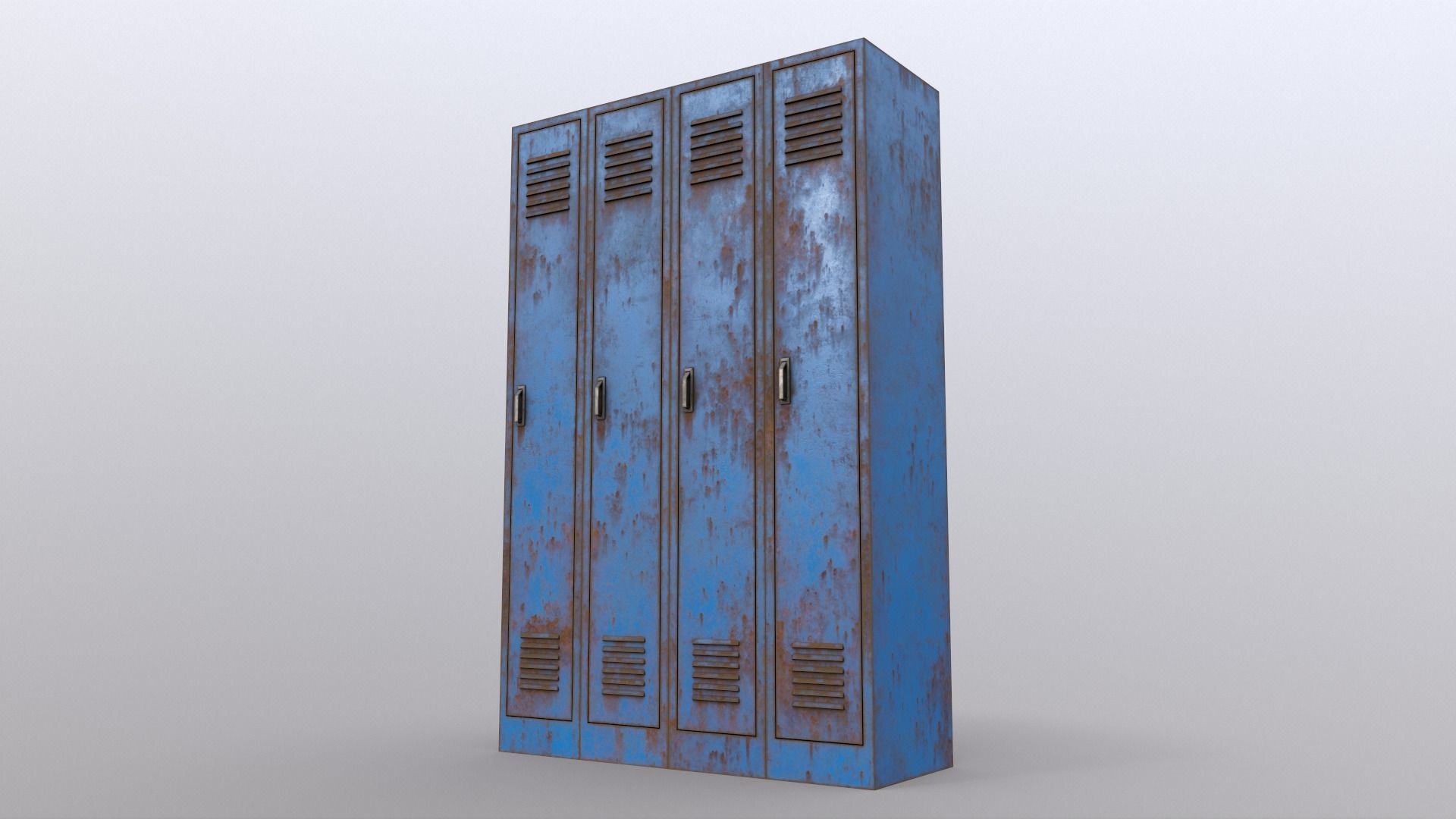 PBR School Gym Locker 02 - Blue Light Low-poly 3D model_13
