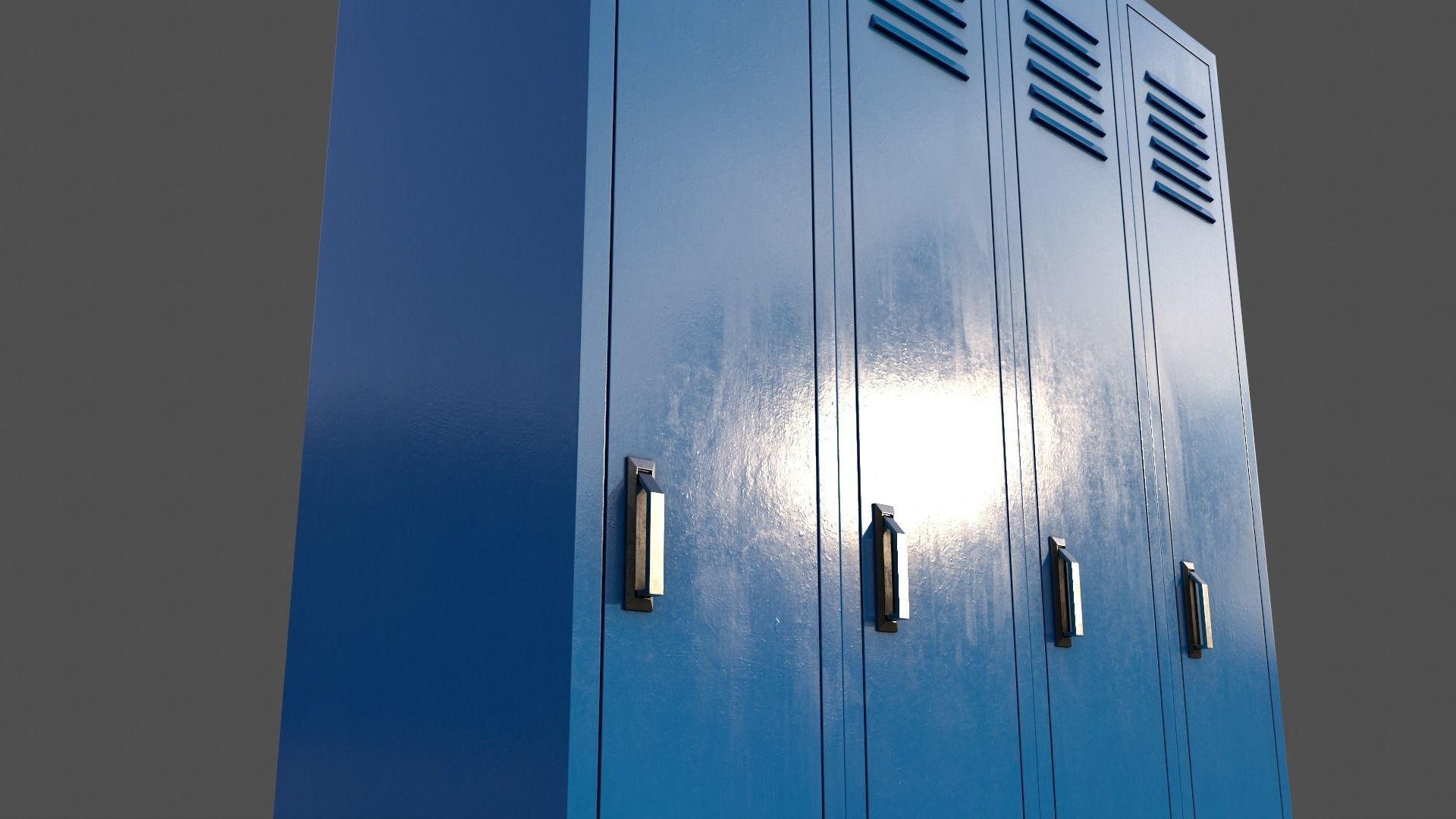 PBR School Gym Locker 02 - Blue Light Low-poly 3D model_18