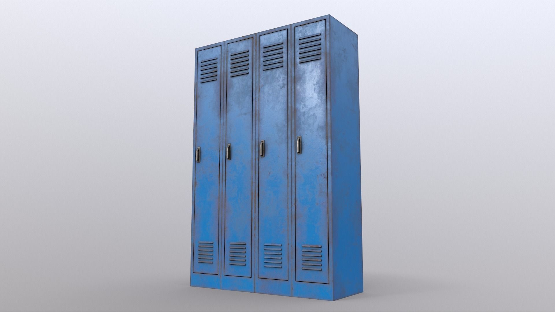 PBR School Gym Locker 02 - Blue Light Low-poly 3D model_12