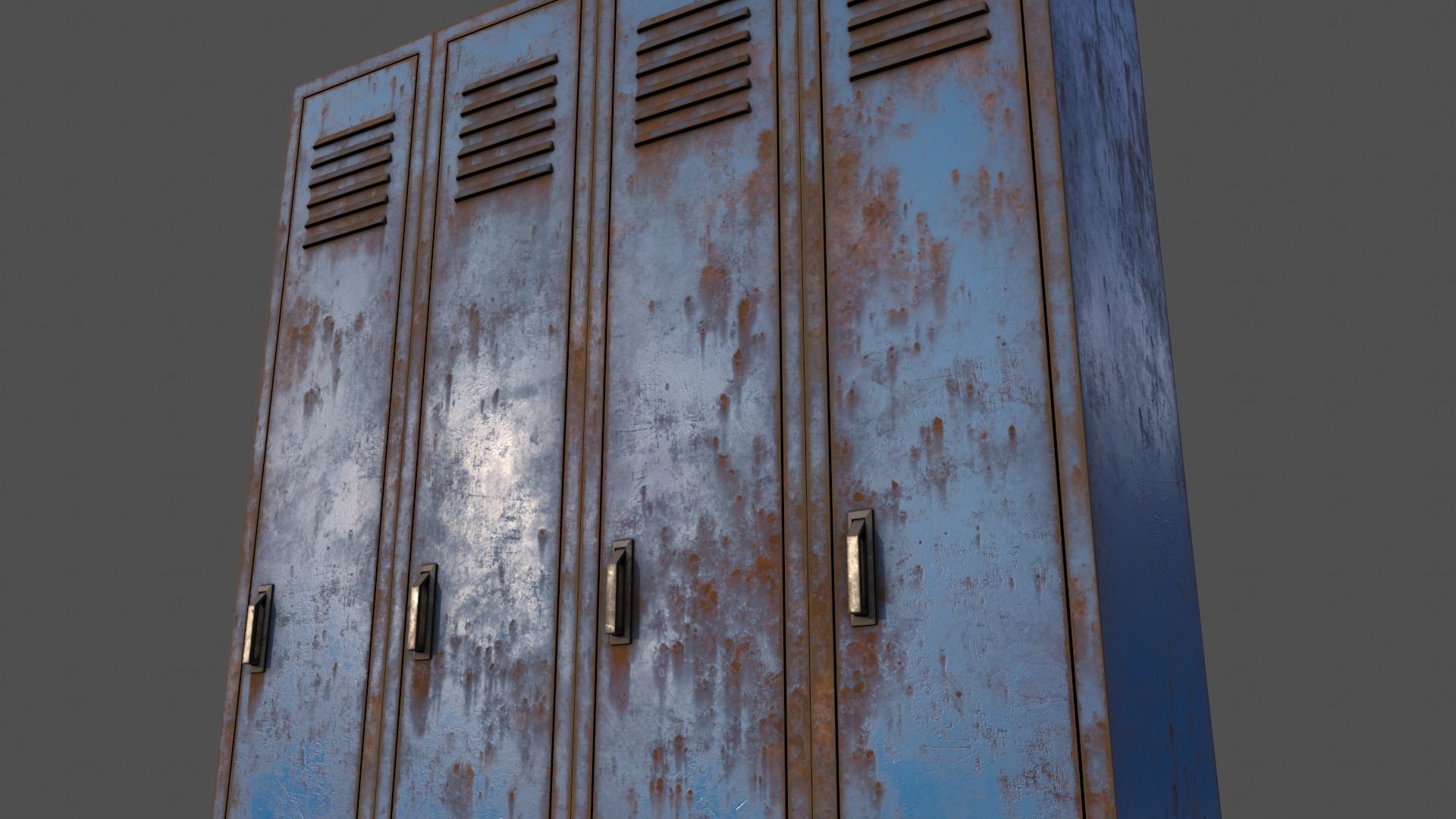 PBR School Gym Locker 02 - Blue Light Low-poly 3D model_23