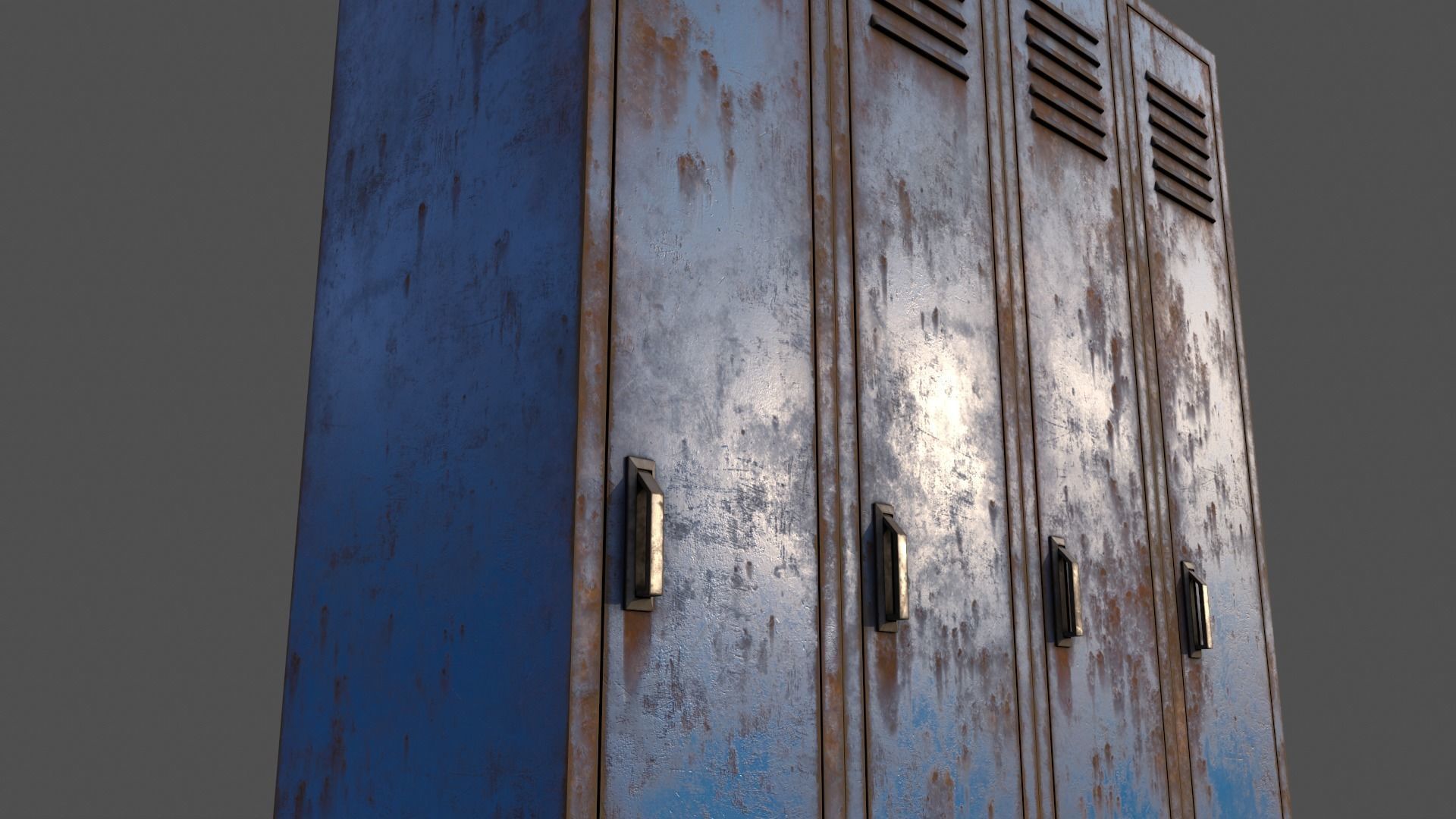 PBR School Gym Locker 02 - Blue Light Low-poly 3D model_20
