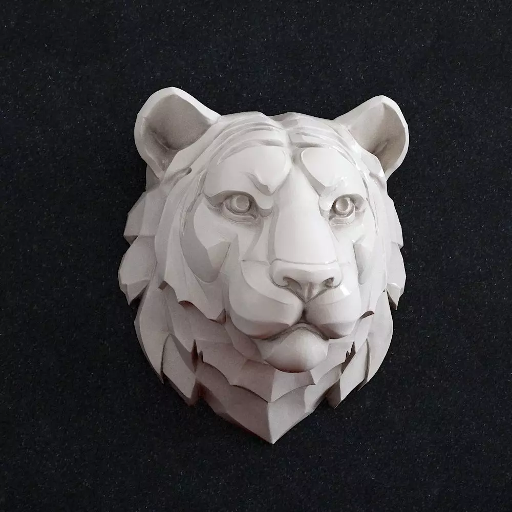 Tiger head 3D print model_0