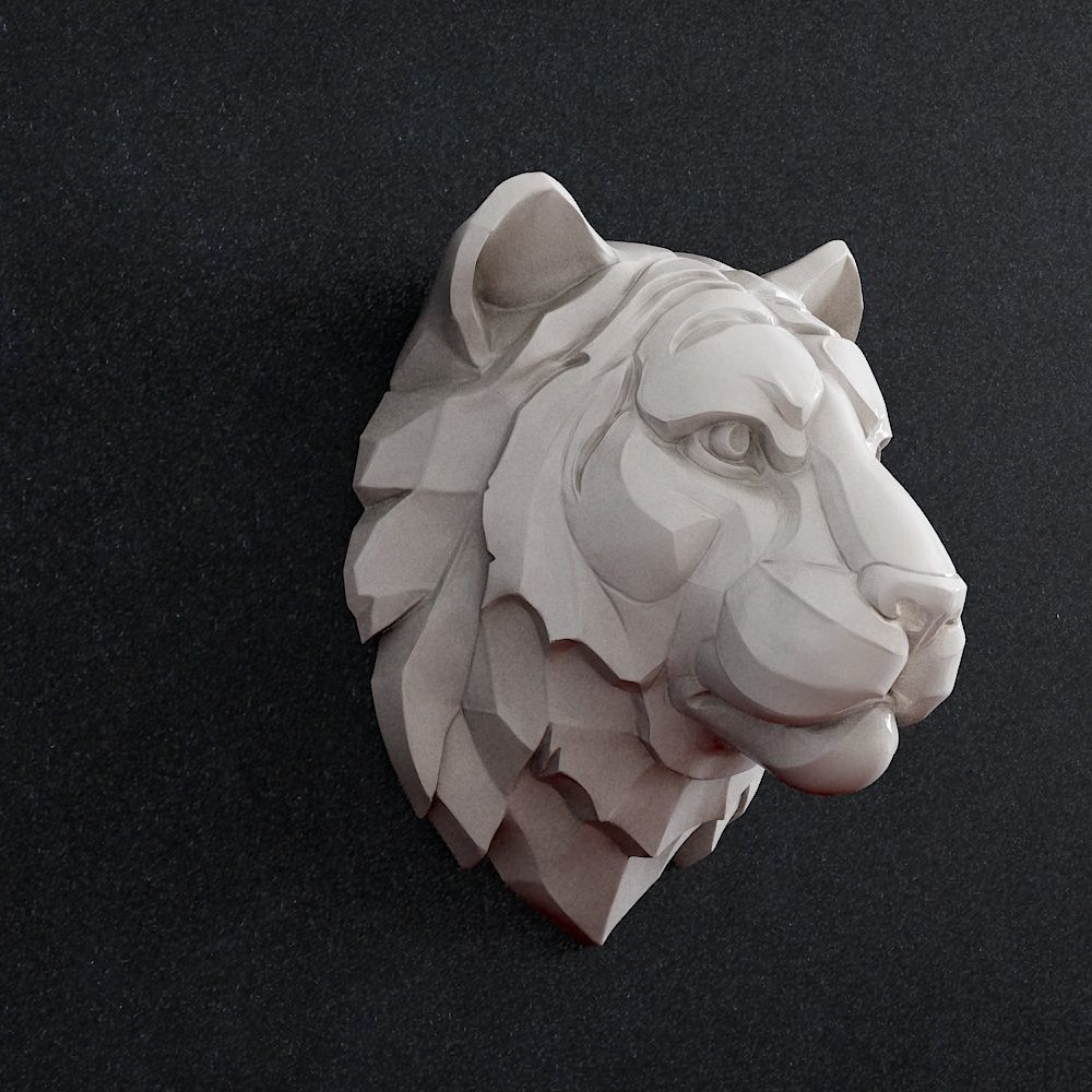 Tiger head 3D print model_1