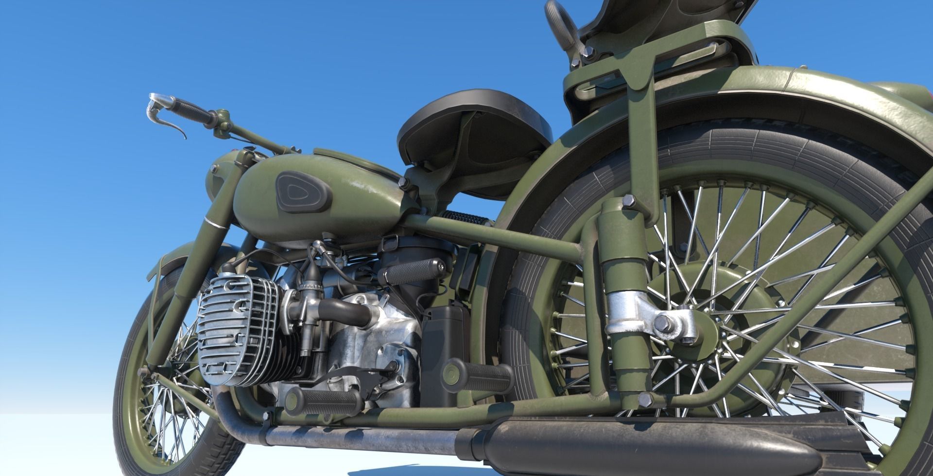 Dnepr M-72 Low-poly 3D model_4