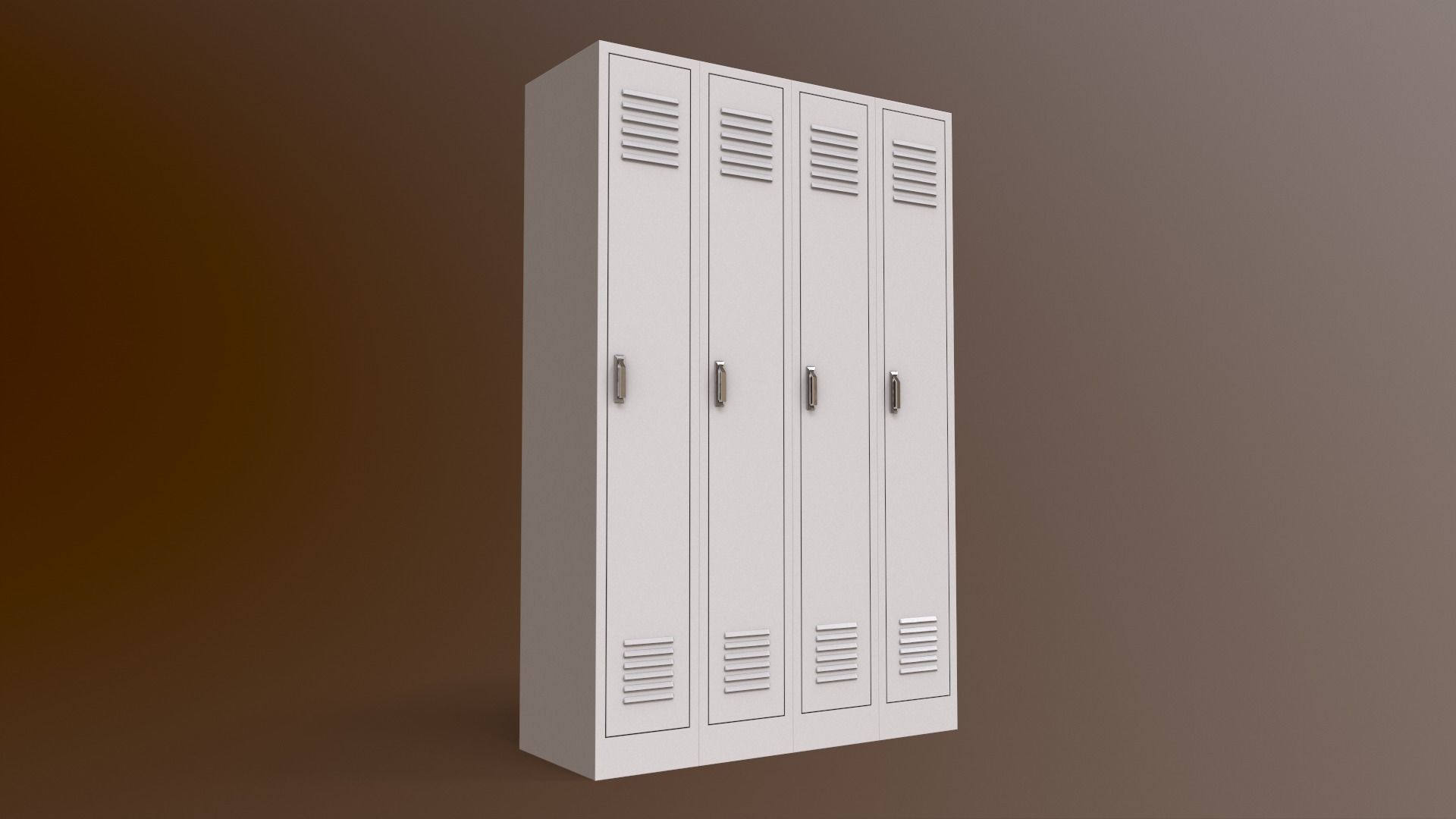 PBR School Gym Locker 02 - Green Light Low-poly 3D model_24