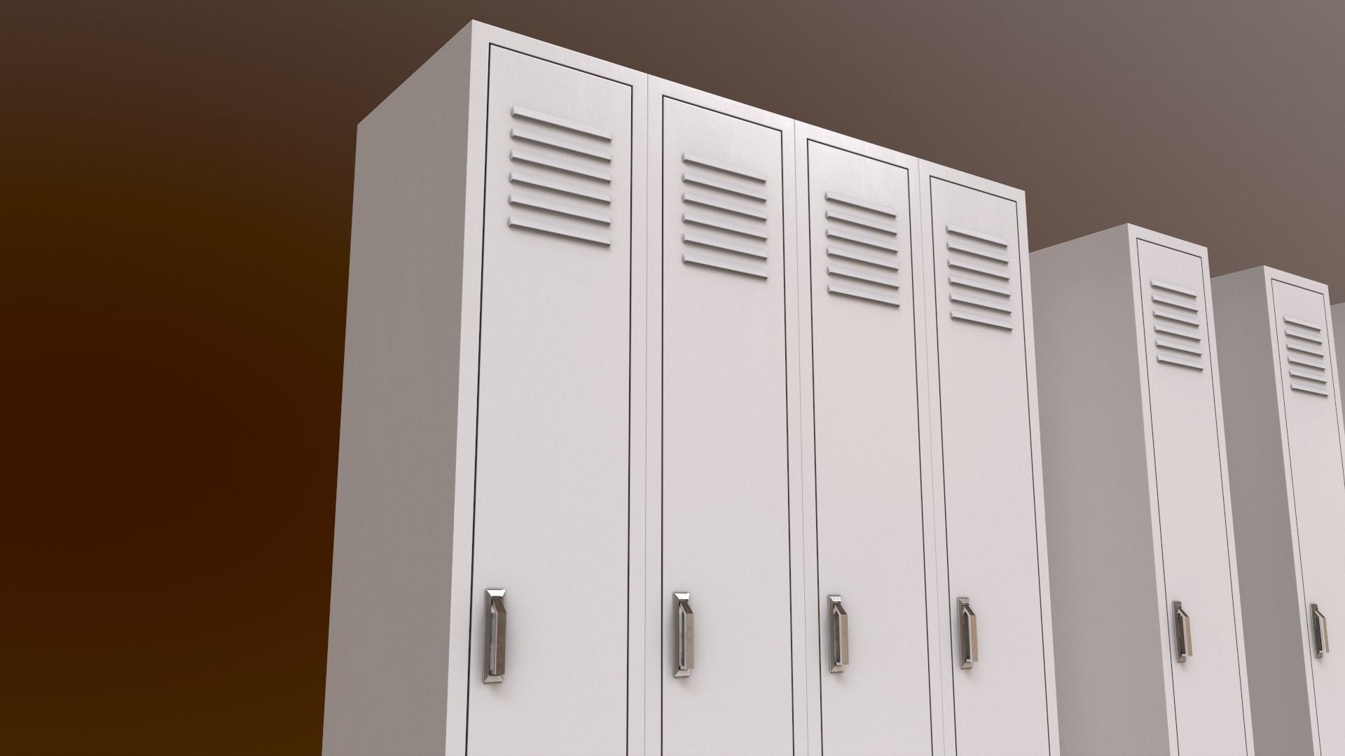 PBR School Gym Locker 02 - Green Light Low-poly 3D model_27
