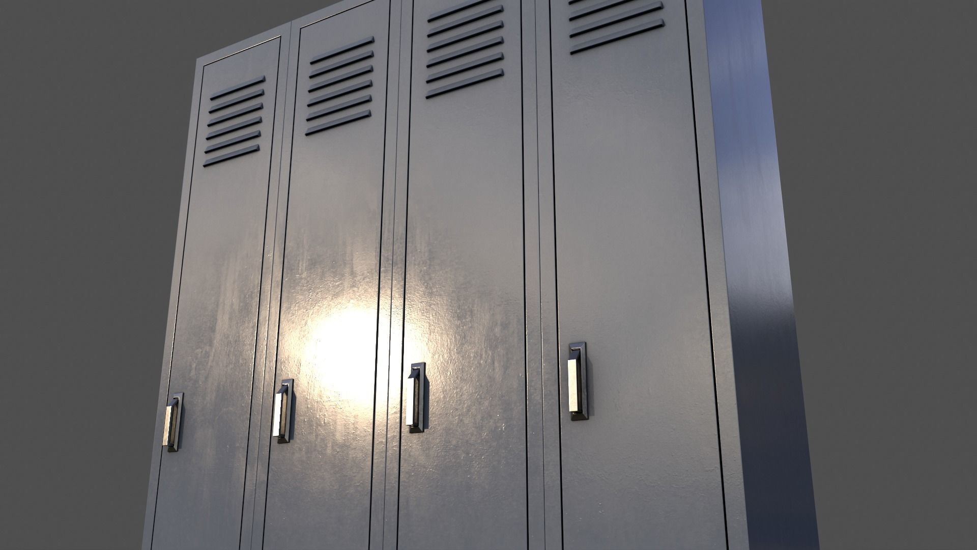 PBR School Gym Locker 02 - Grey Low-poly 3D model_21
