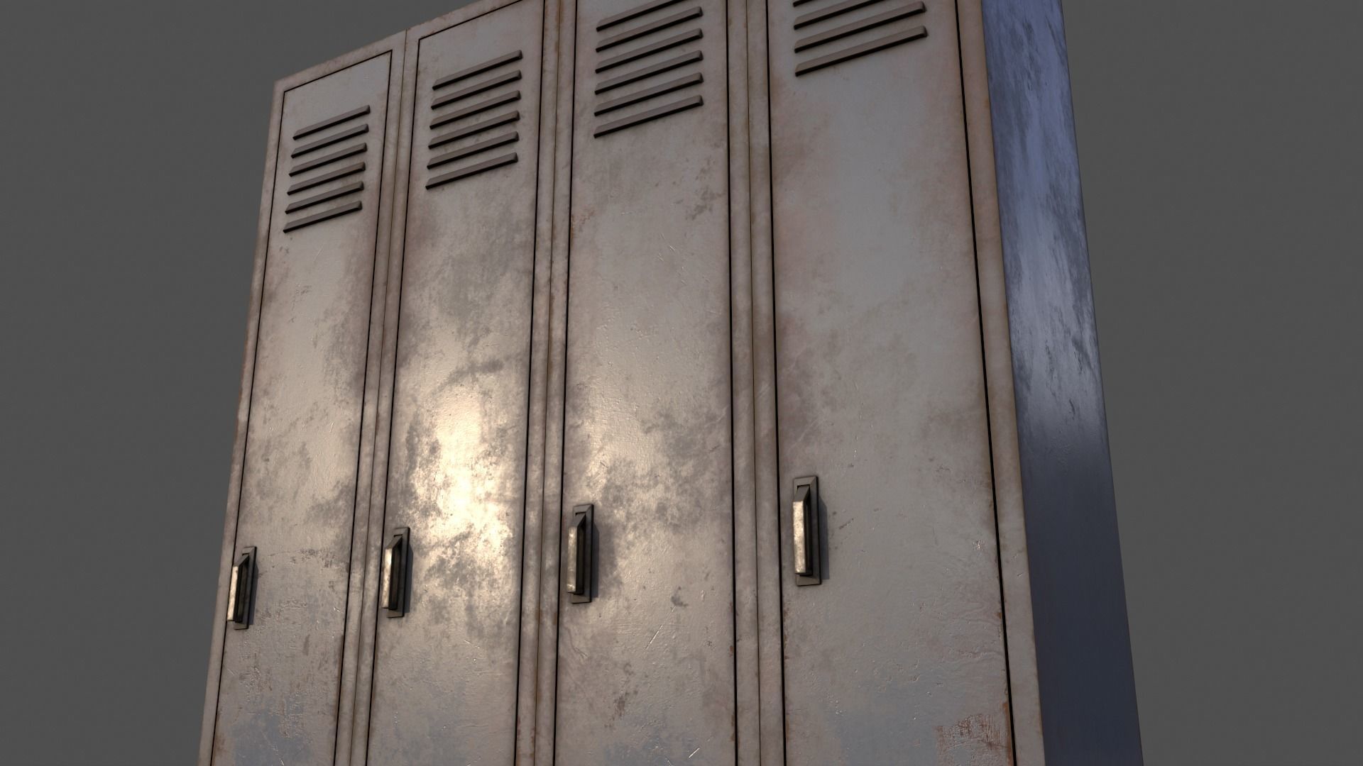 PBR School Gym Locker 02 - Grey Low-poly 3D model_22