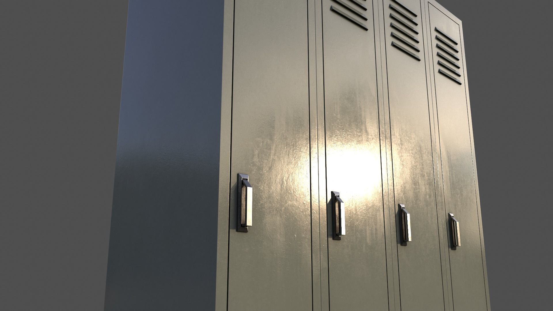 PBR School Gym Locker 02 - Pale Green Low-poly 3D model_18