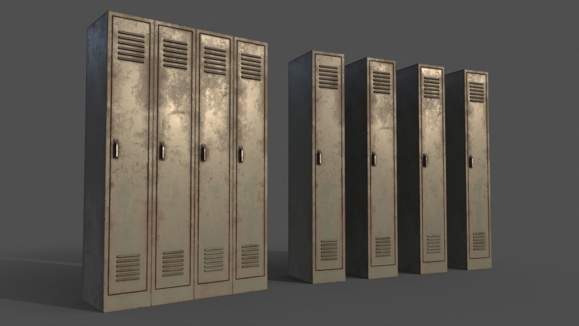 PBR School Gym Locker 02 - Pale Green Low-poly 3D model_3