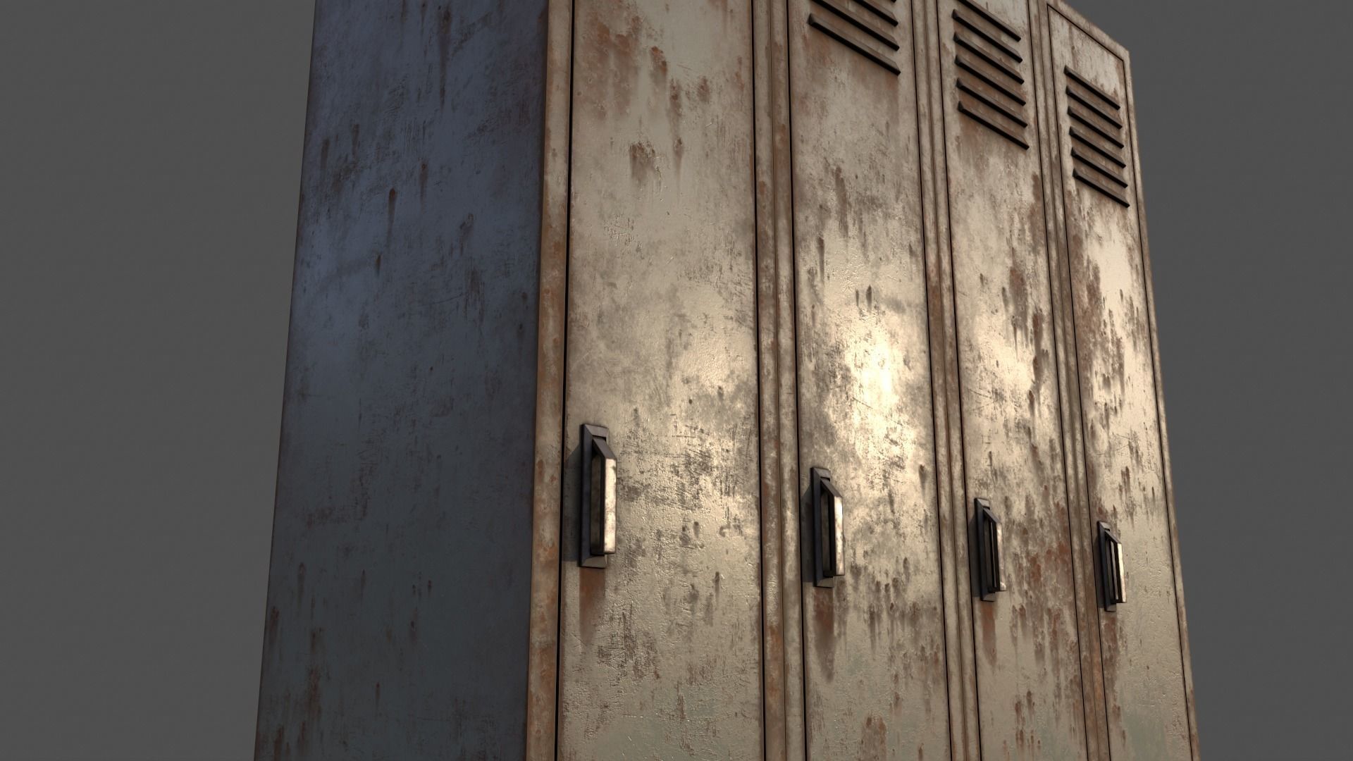 PBR School Gym Locker 02 - Pale Green Low-poly 3D model_20