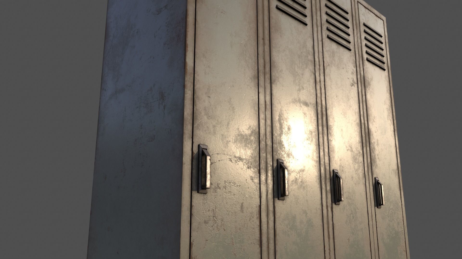 PBR School Gym Locker 02 - Pale Green Low-poly 3D model_19
