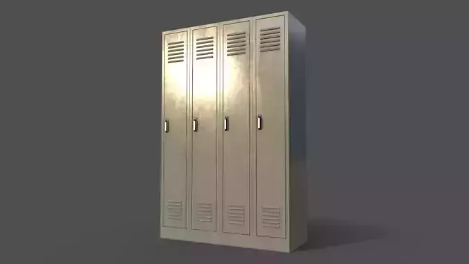 PBR School Gym Locker 02 - Pale Green Low-poly 3D model