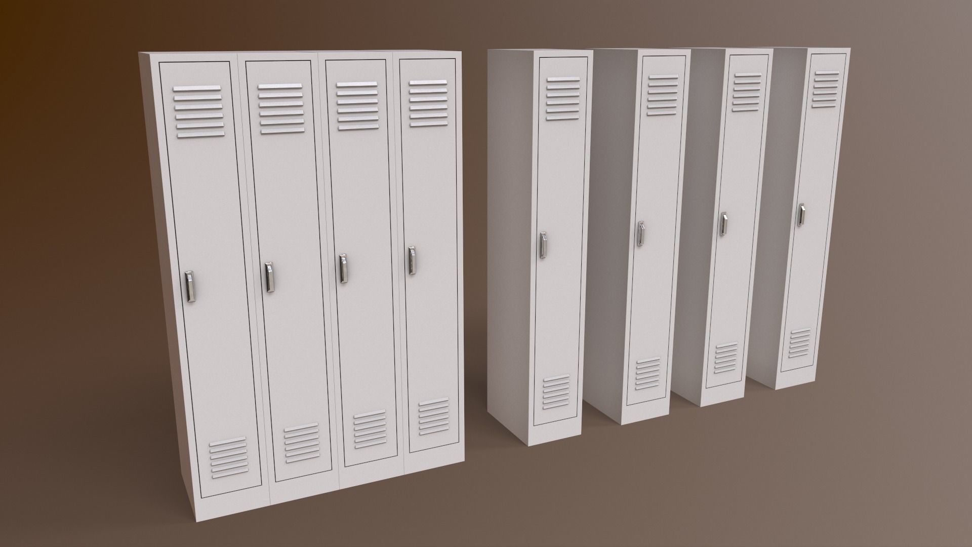 PBR School Gym Locker 02 - Pale Green Low-poly 3D model_25
