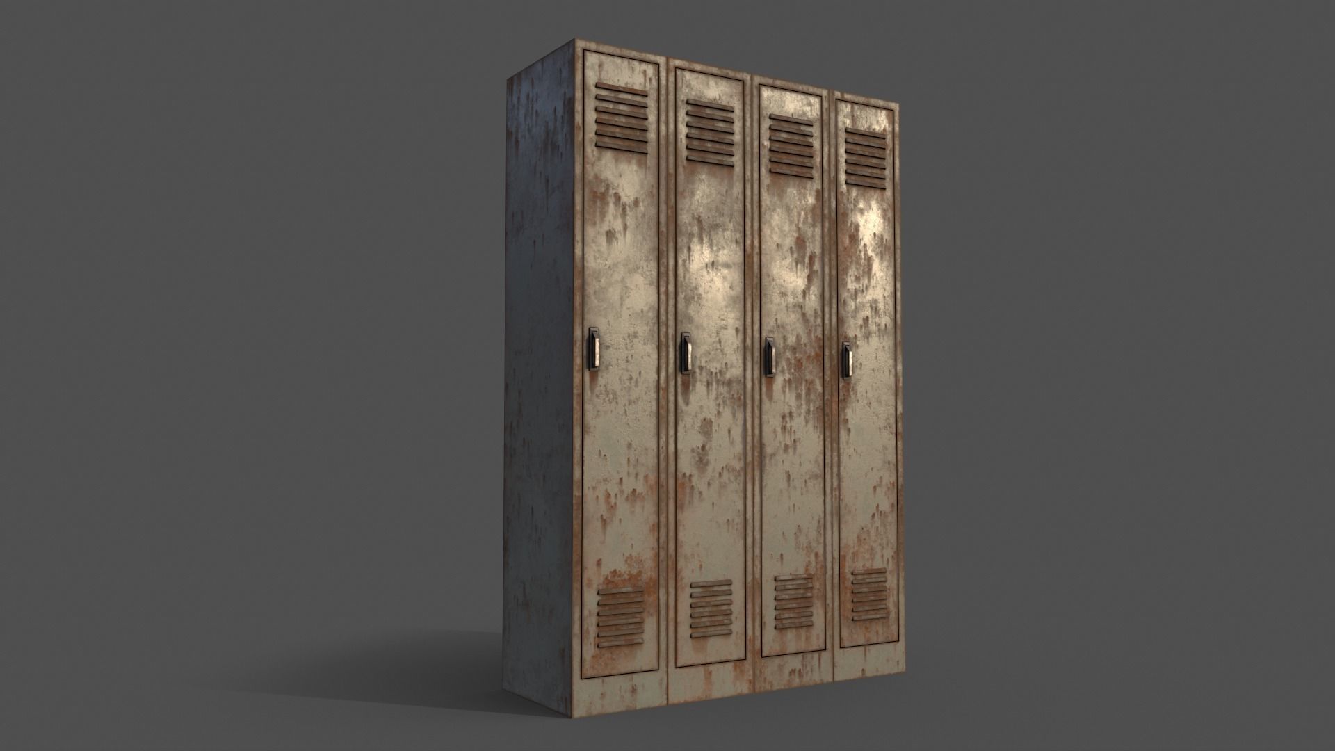 PBR School Gym Locker 02 - Pale Green Low-poly 3D model_7