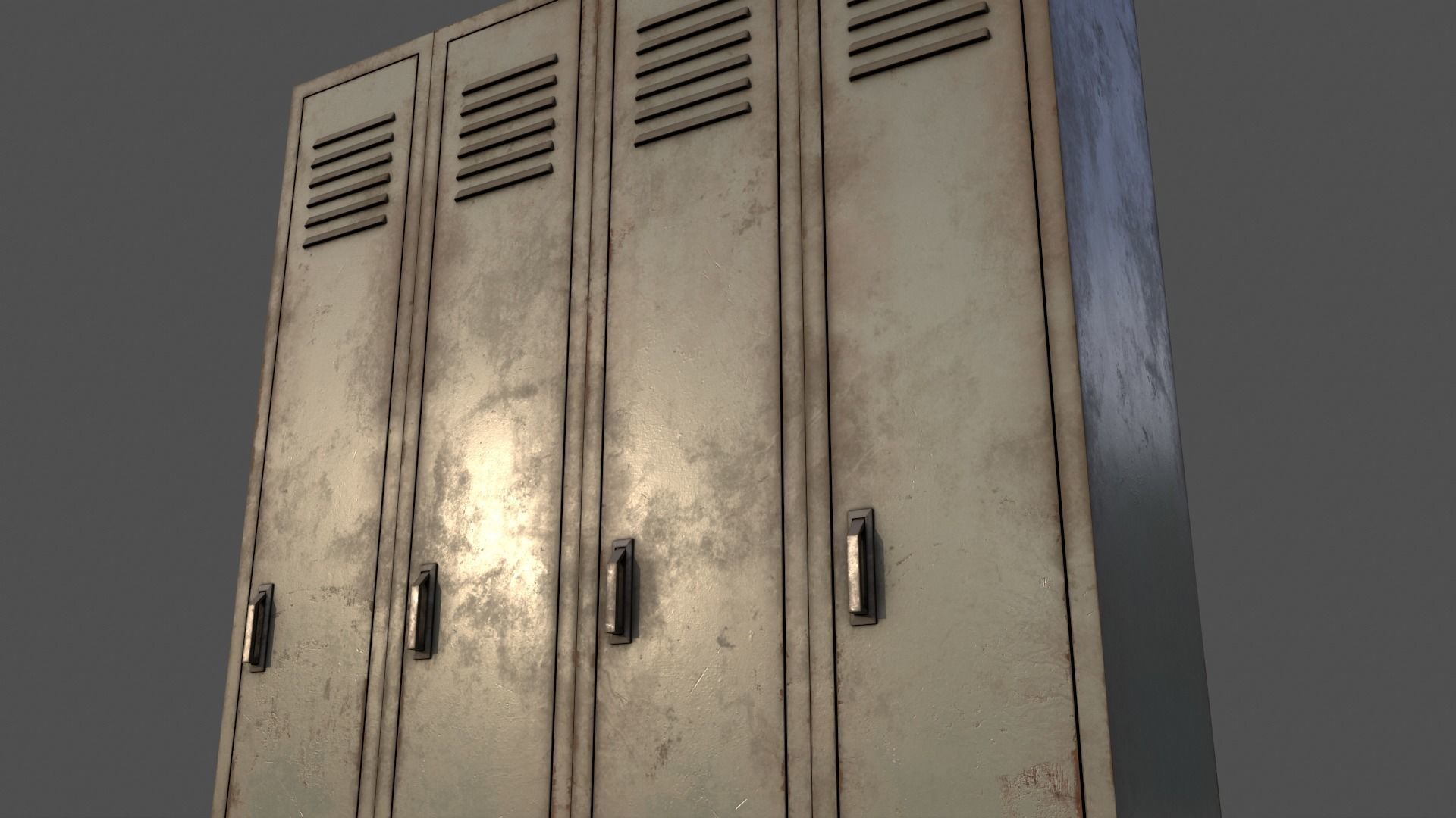 PBR School Gym Locker 02 - Pale Green Low-poly 3D model_22