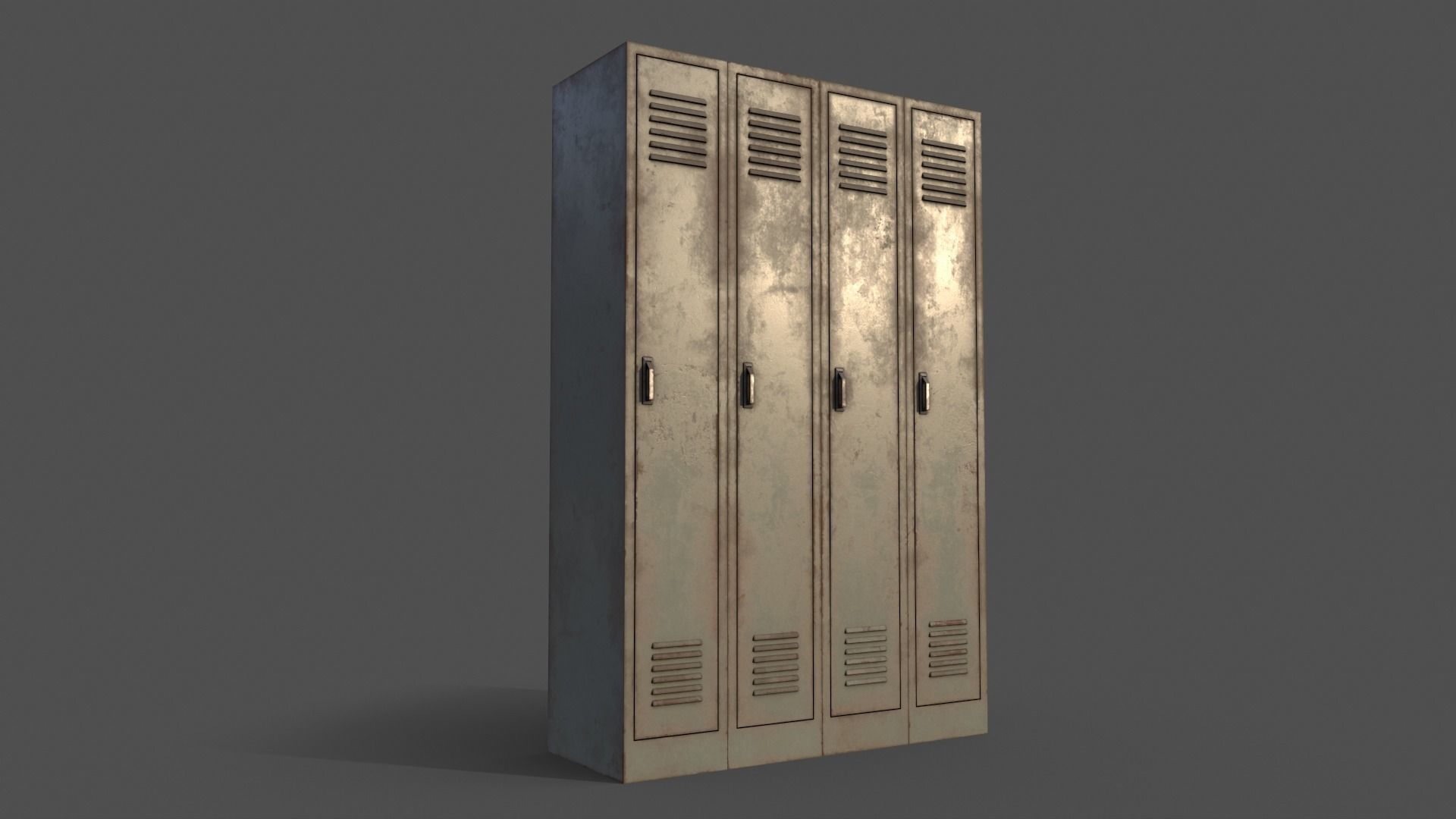 PBR School Gym Locker 02 - Pale Green Low-poly 3D model_6