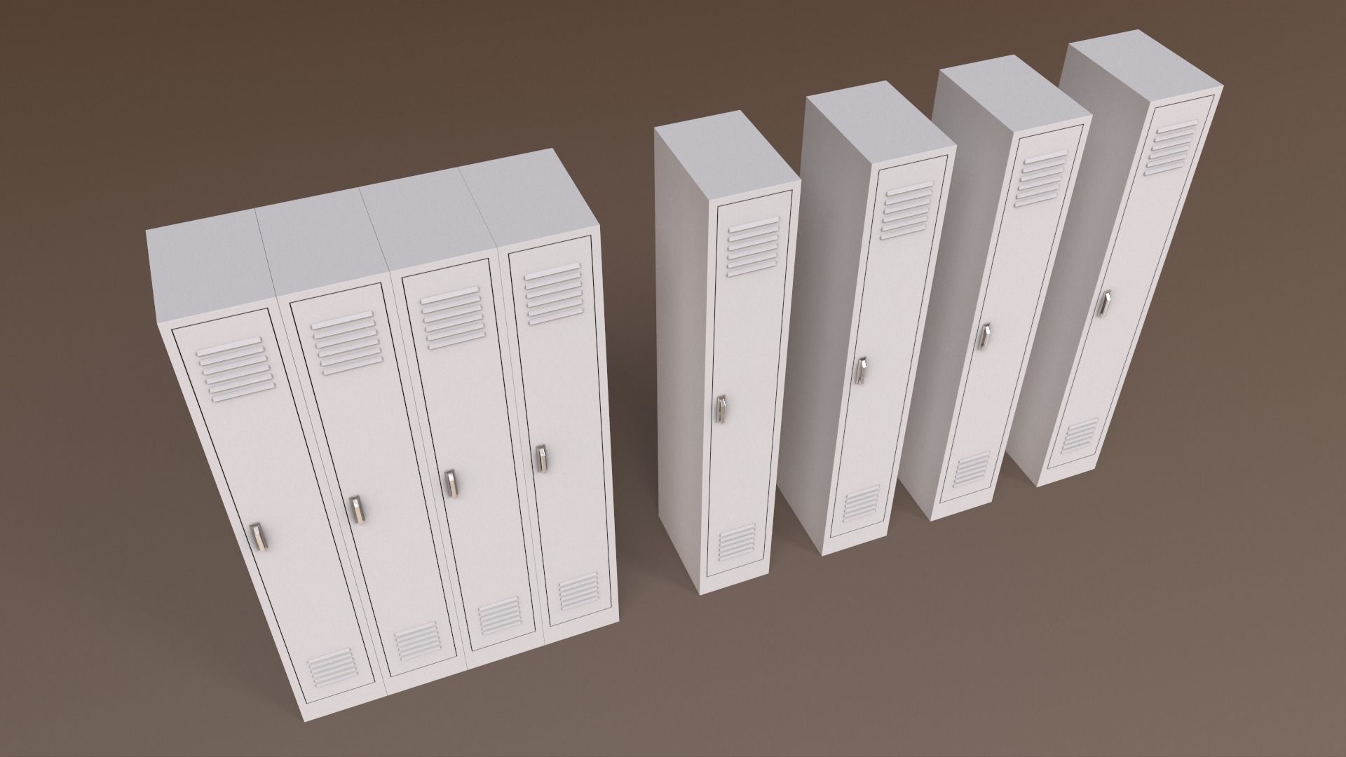 PBR School Gym Locker 02 - Red Low-poly 3D model_26