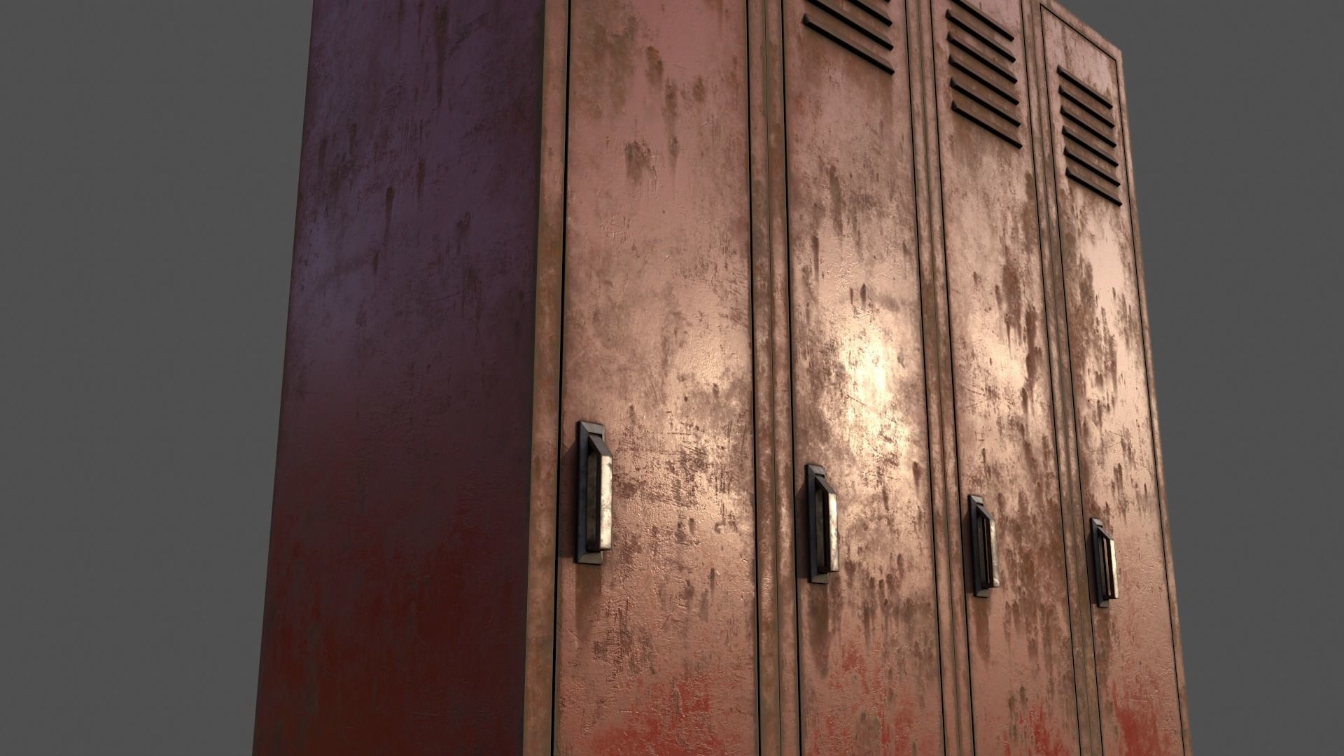 PBR School Gym Locker 02 - Red Low-poly 3D model_20