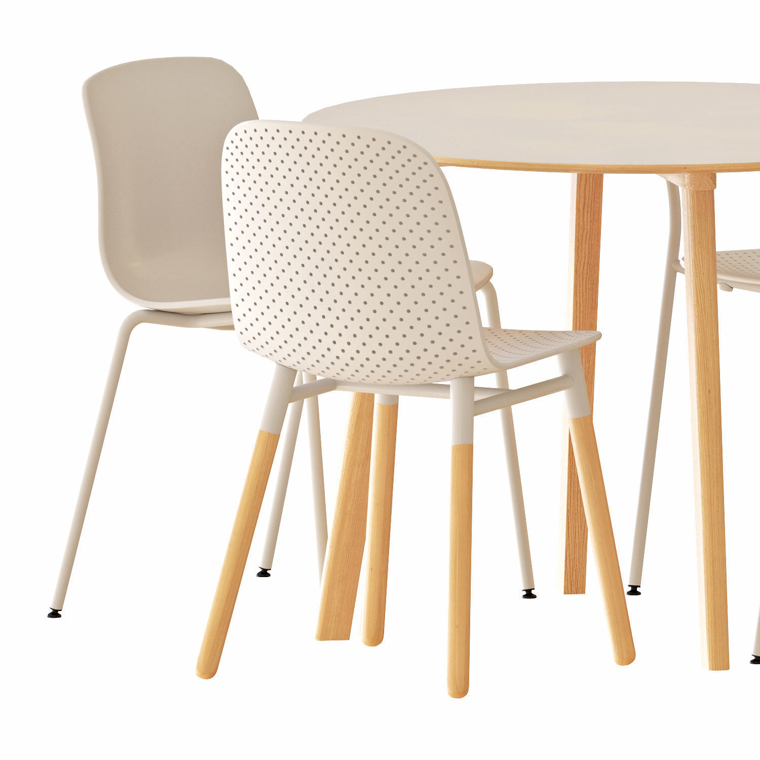 Hay table and chairs set 3 3D model_4