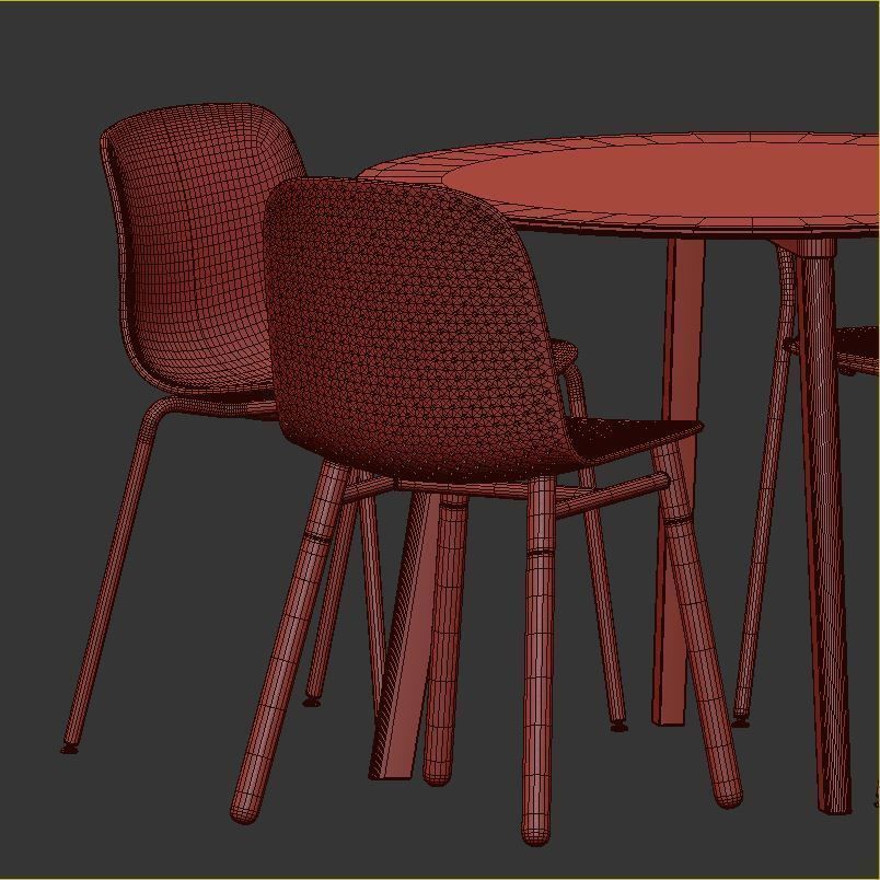 Hay table and chairs set 3 3D model_10