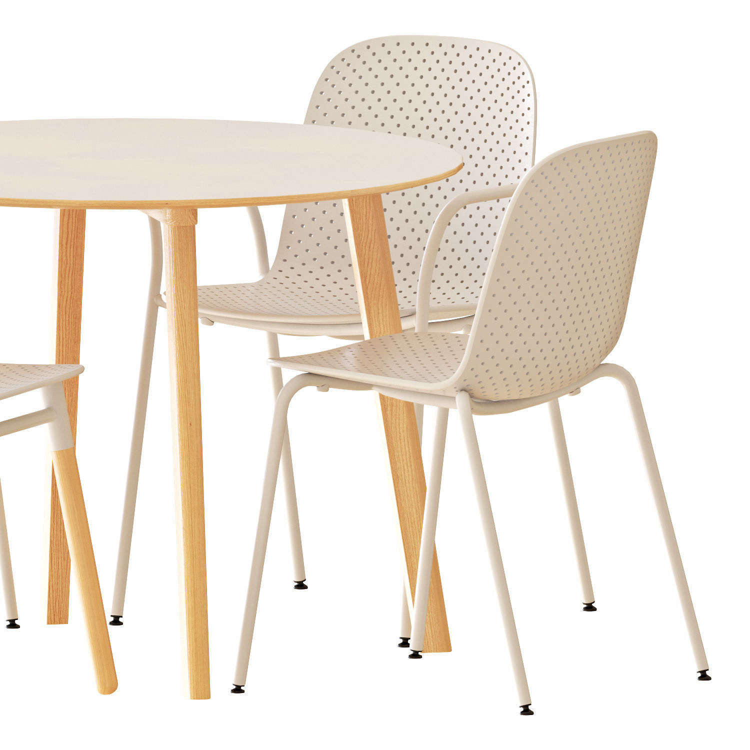 Hay table and chairs set 3 3D model_5