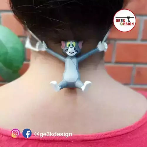 TOM CATS 3D EAR SAVER FROM TOM AND JERRY - SALVAOREJAS 3D TOM  3D print model