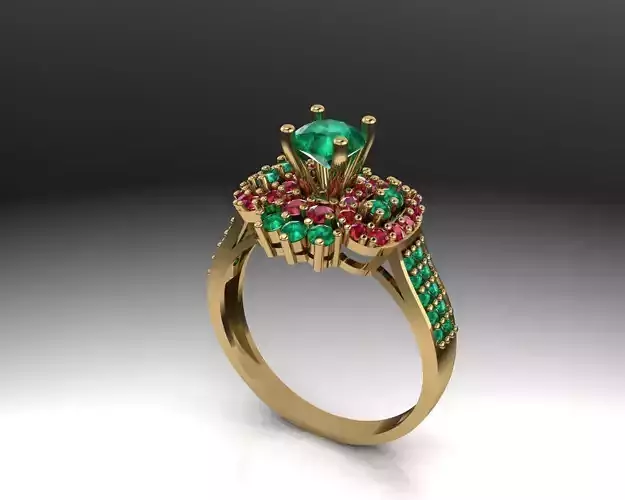 Ruby Emerald luxury ring