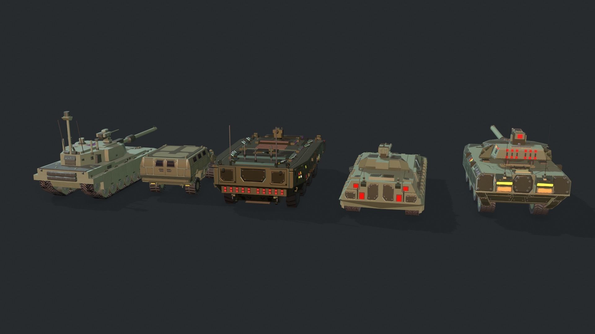 Tanks For RTS Game Pack 2 Low-poly 3D model_8