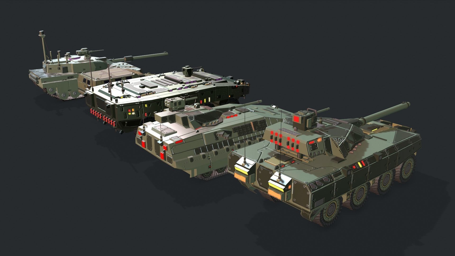 Tanks For RTS Game Pack 2 Low-poly 3D model_7