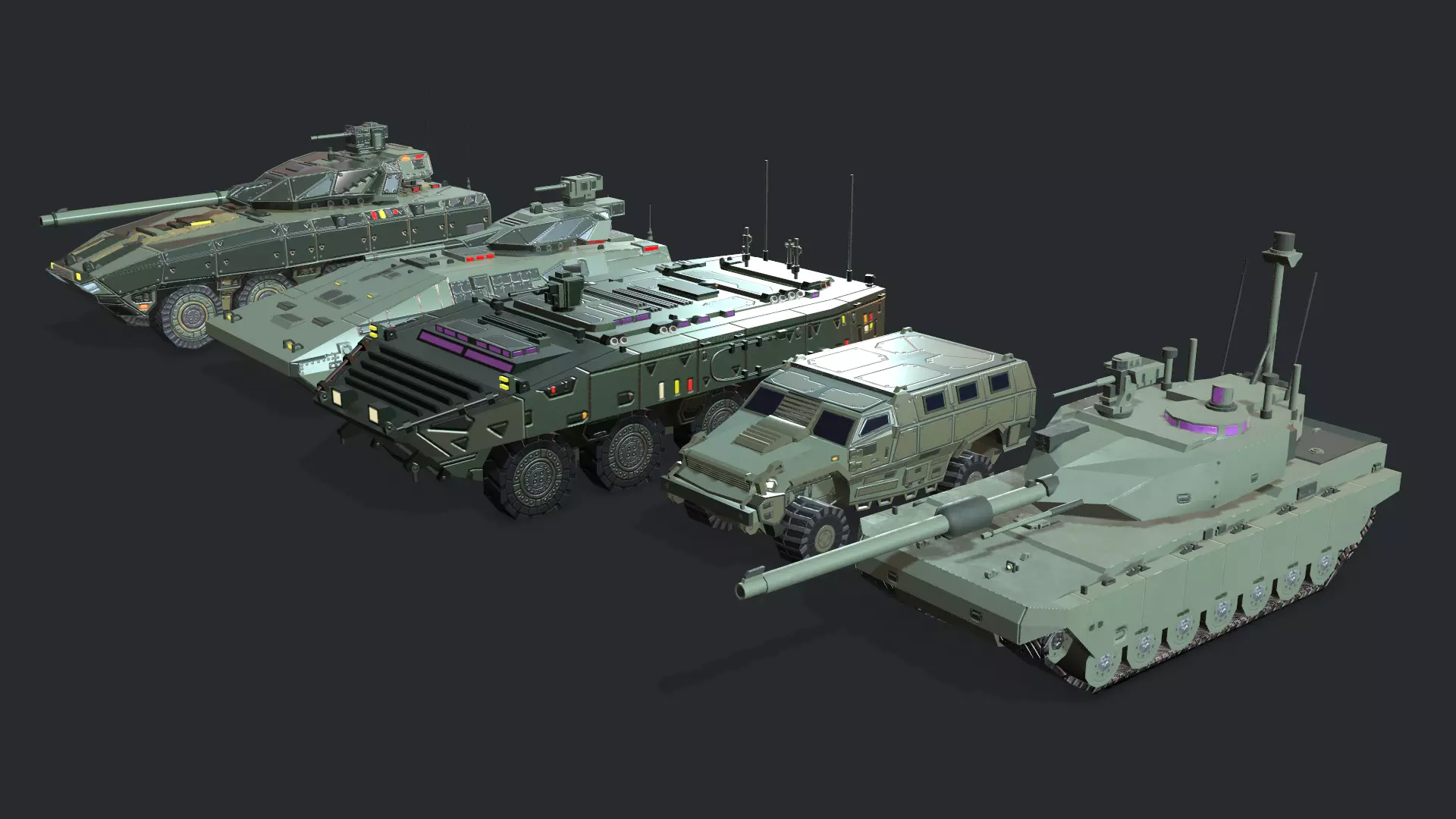 Tanks For RTS Game Pack 2 Low-poly 3D model_0