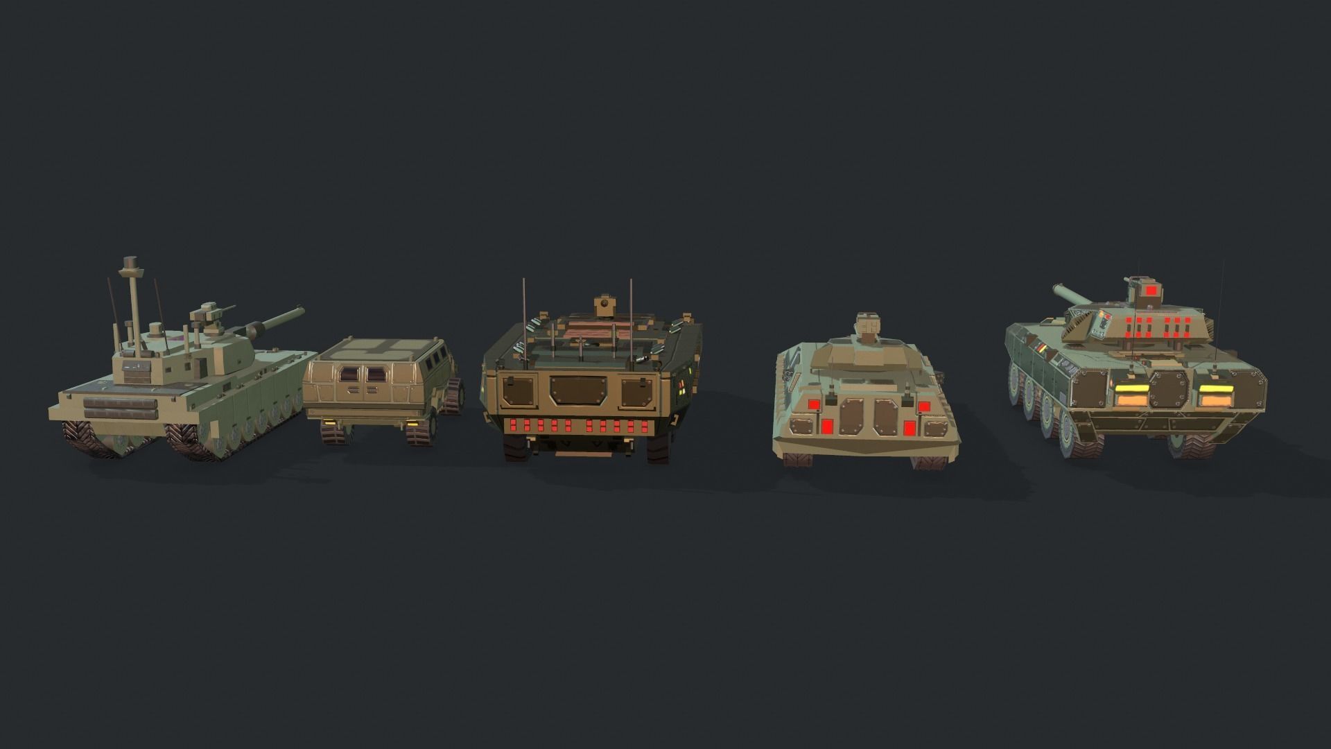 Tanks For RTS Game Pack 2 Low-poly 3D model_9