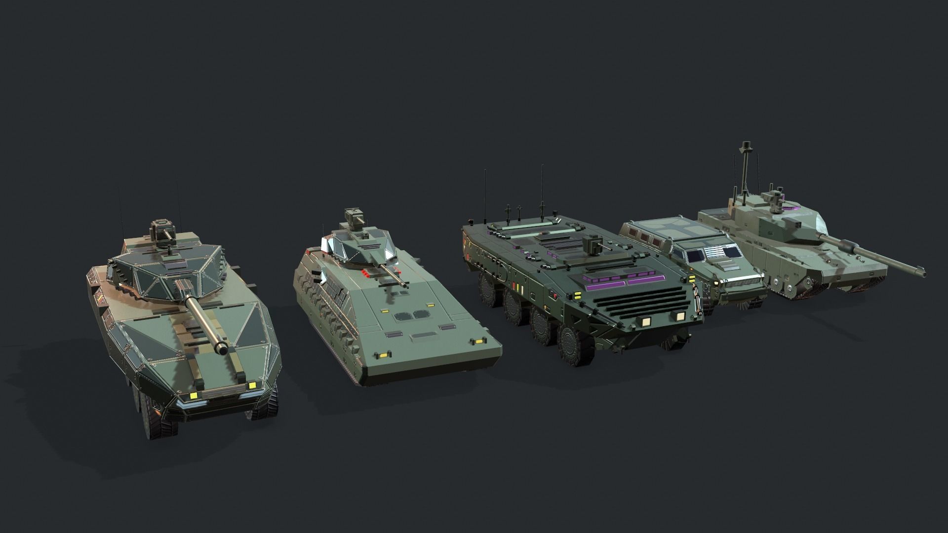 Tanks For RTS Game Pack 2 Low-poly 3D model_4