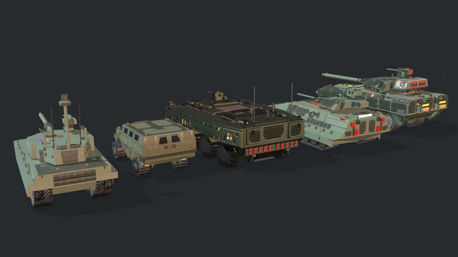 Tanks For RTS Game Pack 2 Low-poly 3D model_10