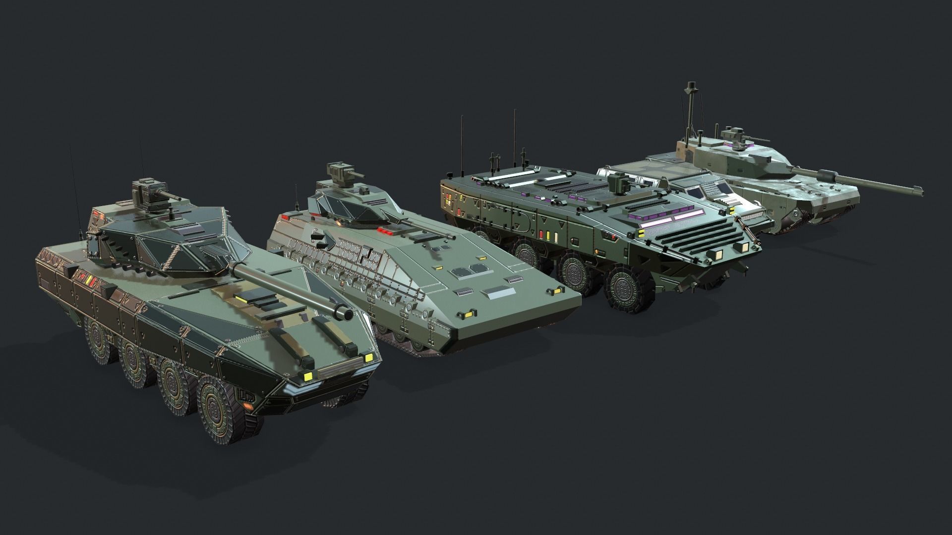 Tanks For RTS Game Pack 2 Low-poly 3D model_5