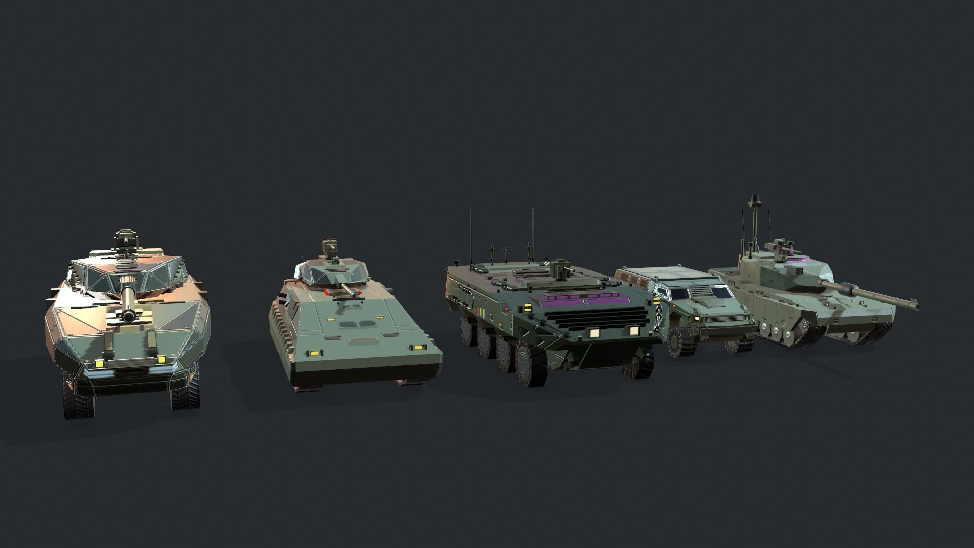 Tanks For RTS Game Pack 2 Low-poly 3D model_3