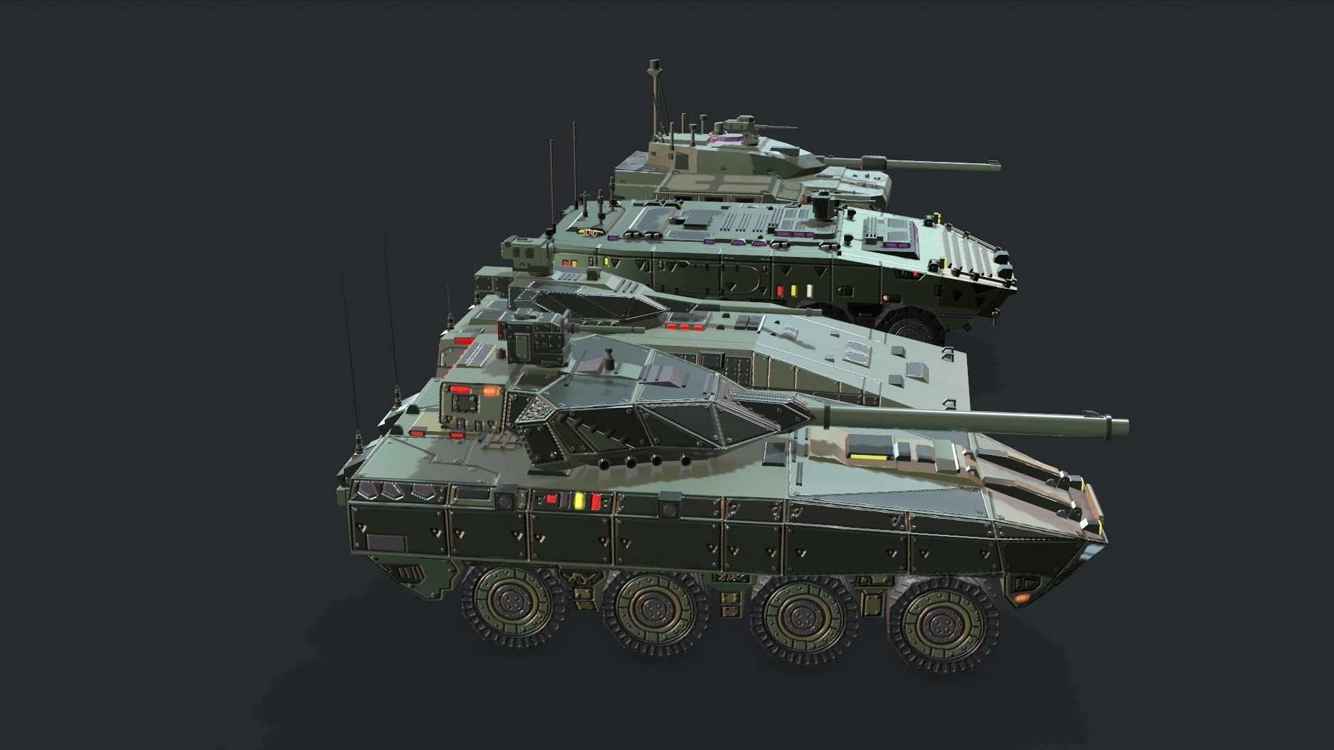 Tanks For RTS Game Pack 2 Low-poly 3D model_6
