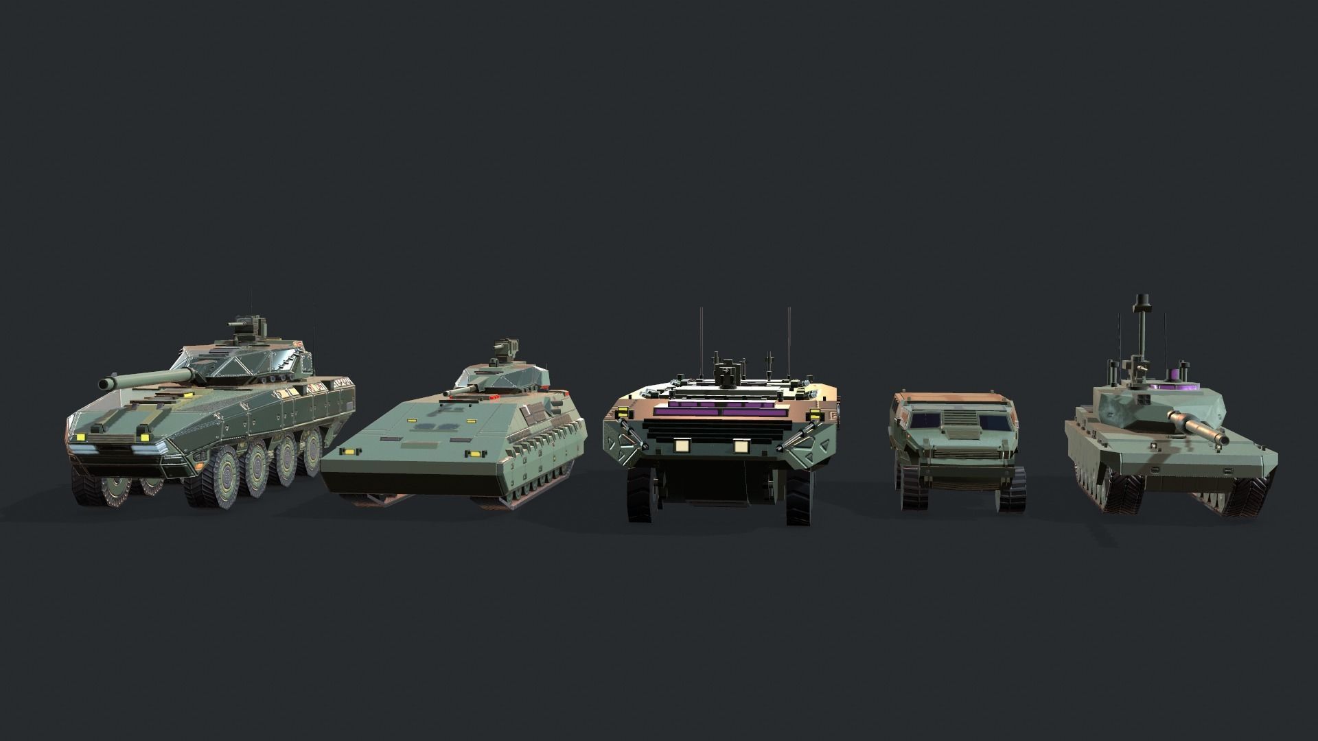 Tanks For RTS Game Pack 2 Low-poly 3D model_2