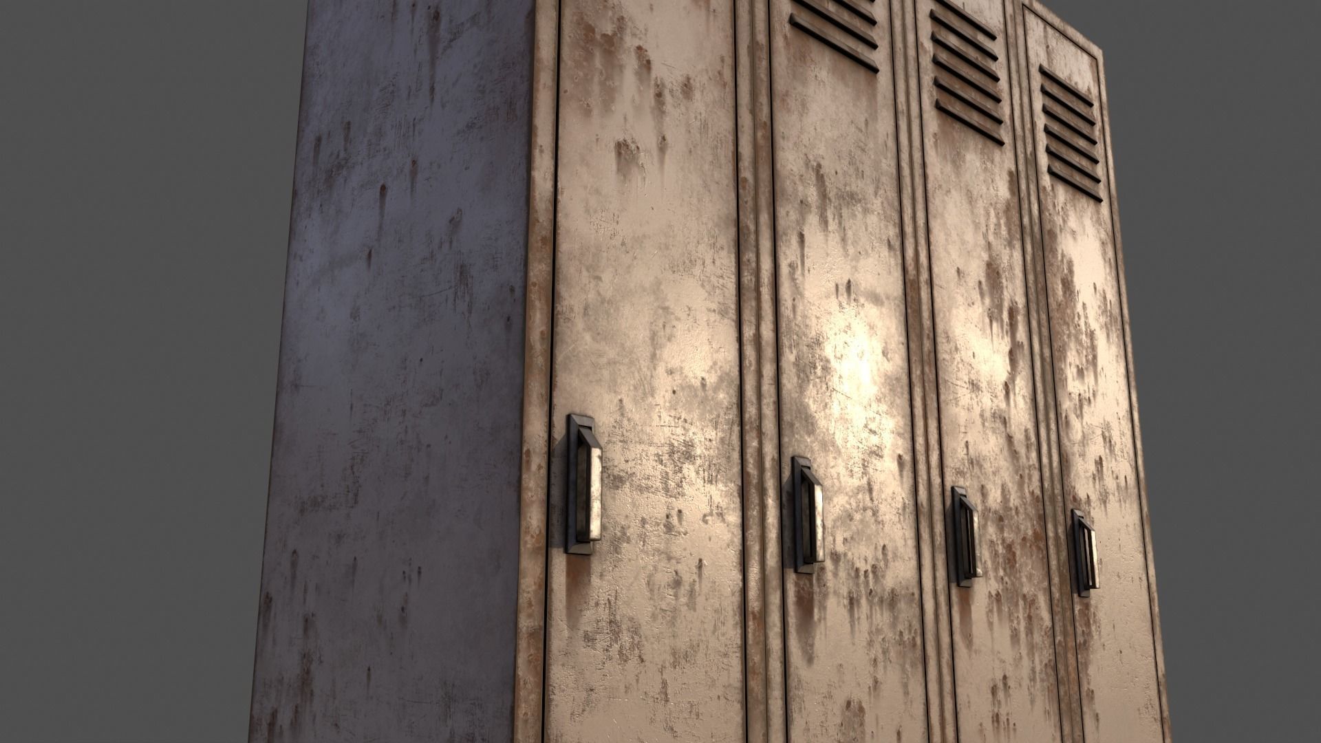 PBR School Gym Locker 02 - White Low-poly 3D model_20