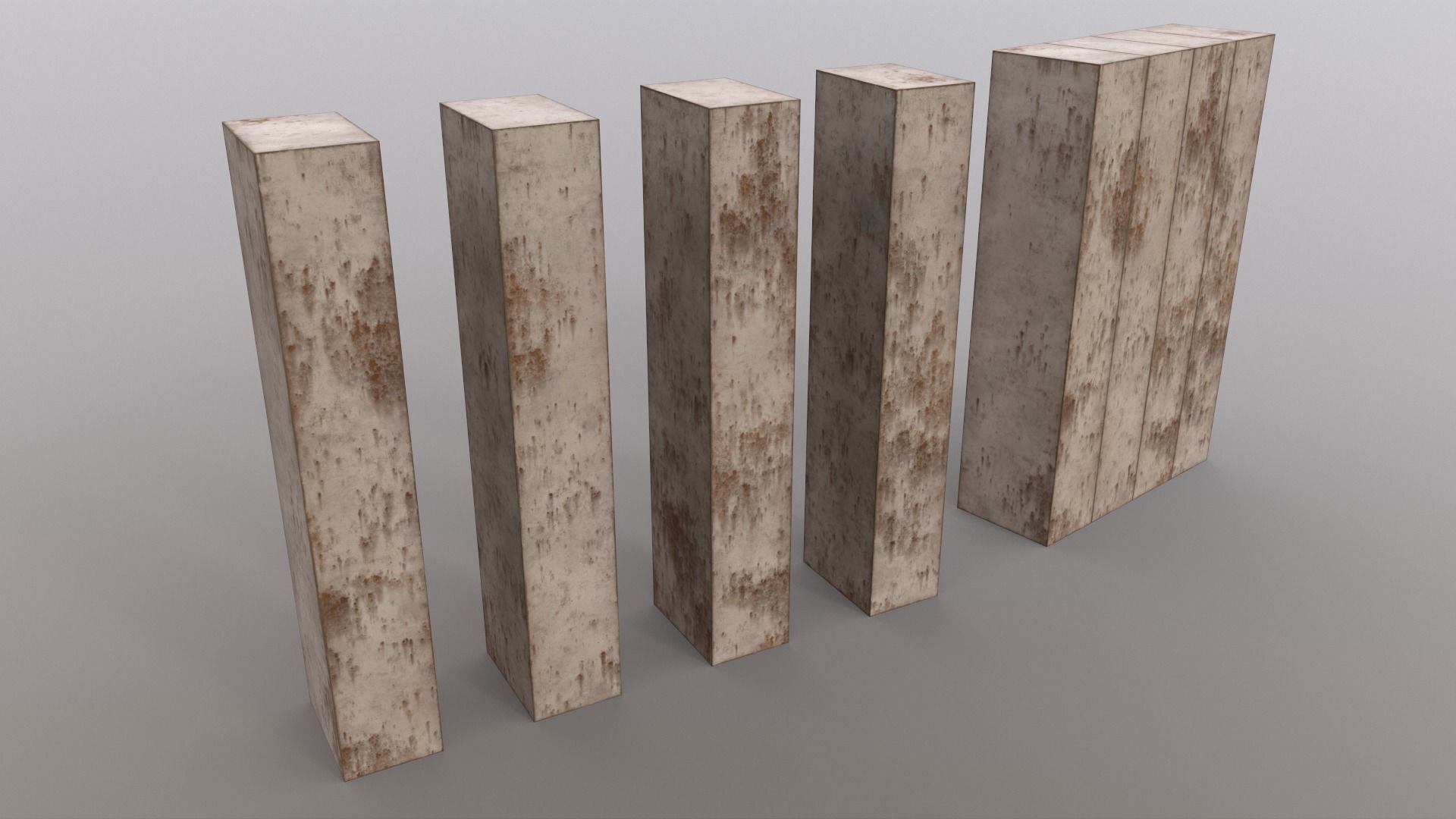 PBR School Gym Locker 02 - White Low-poly 3D model_17